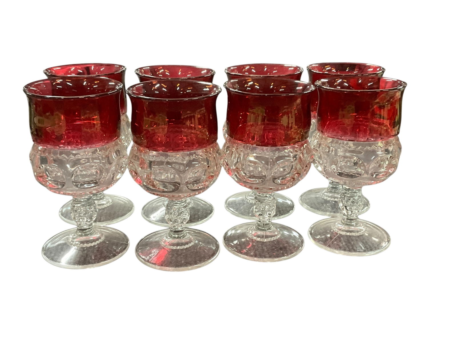 Set of Eight "King's Crown" Wine Glasses (1 of 4)