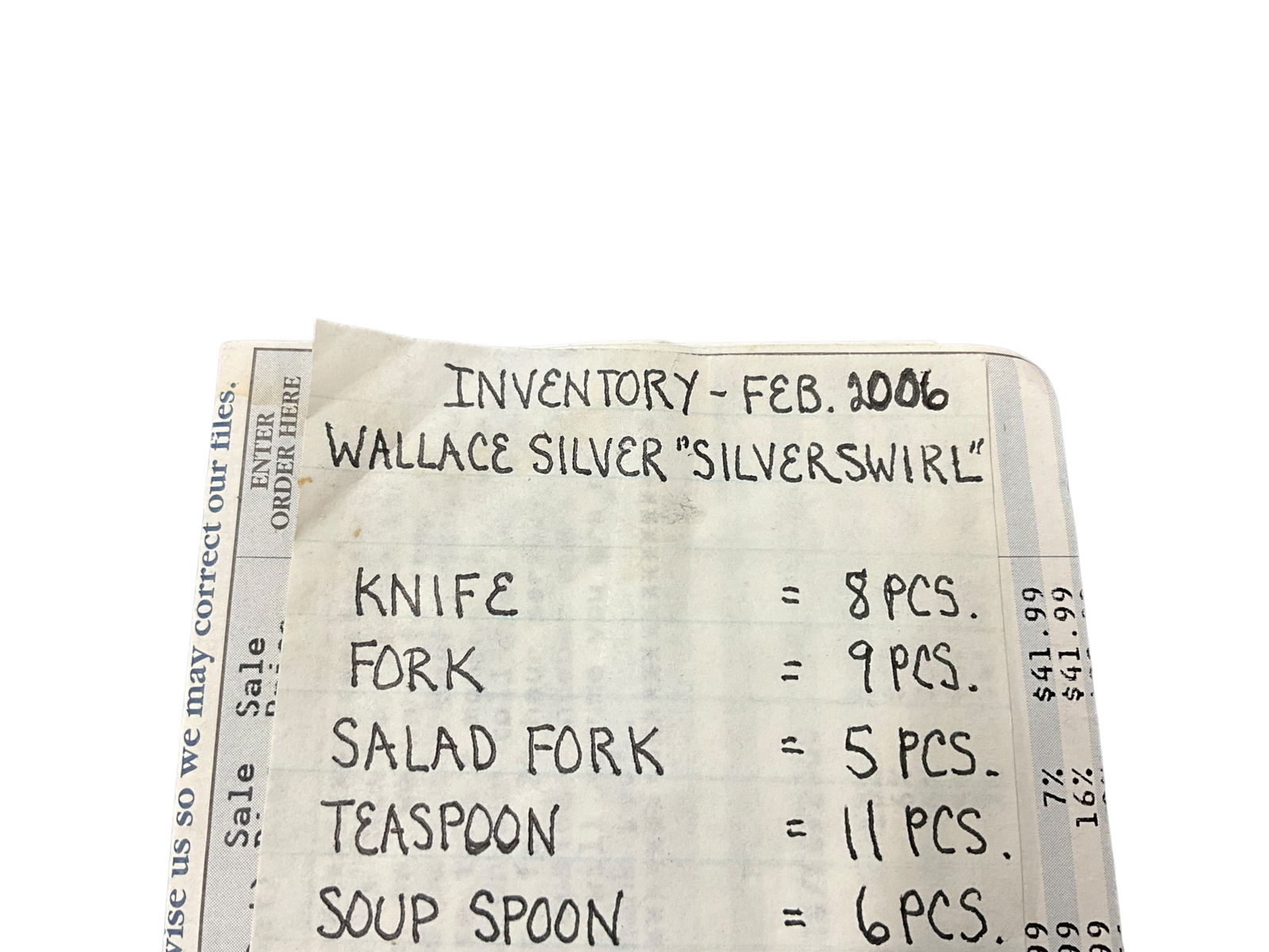 Partial Set- Wallace Silver Swirl Flatware - 6