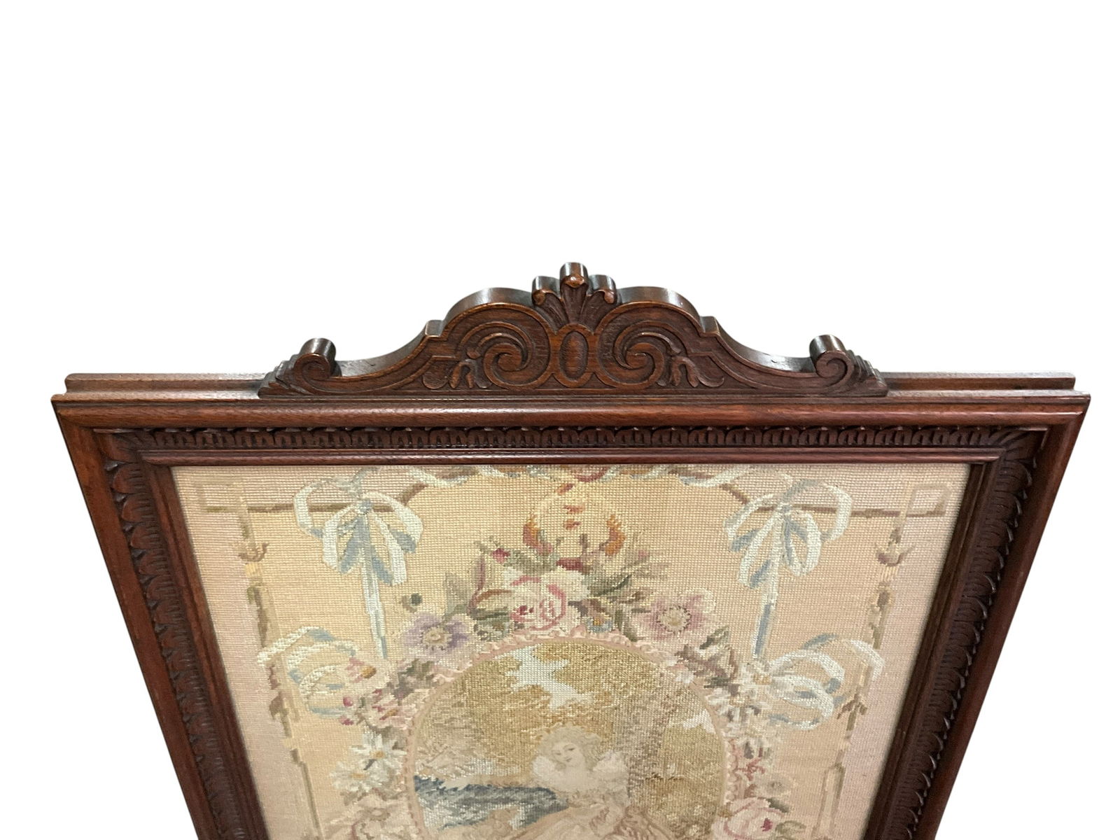 Early Victorian Needlepoint Firescreen - 4