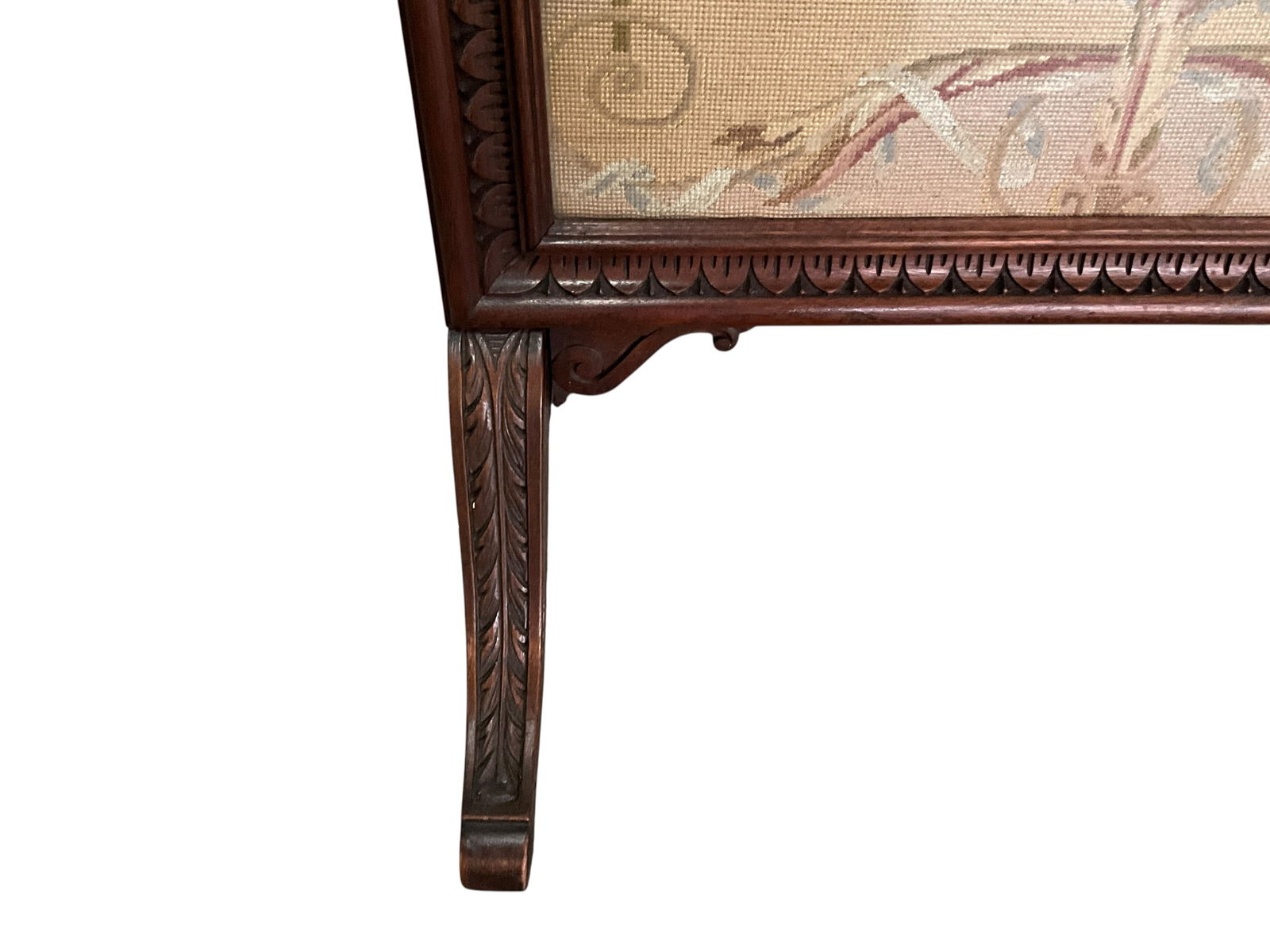 Early Victorian Needlepoint Firescreen - 5