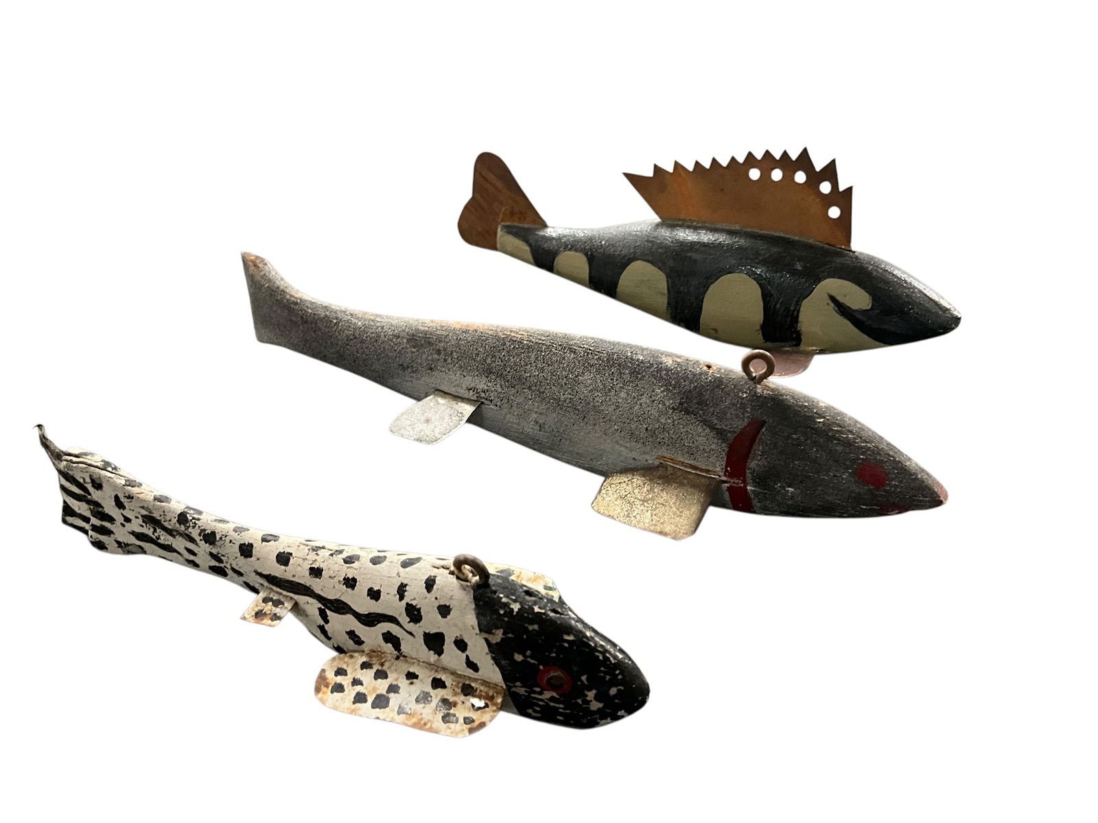 Trio of Folk Art Fish Decoys (1 of 12)
