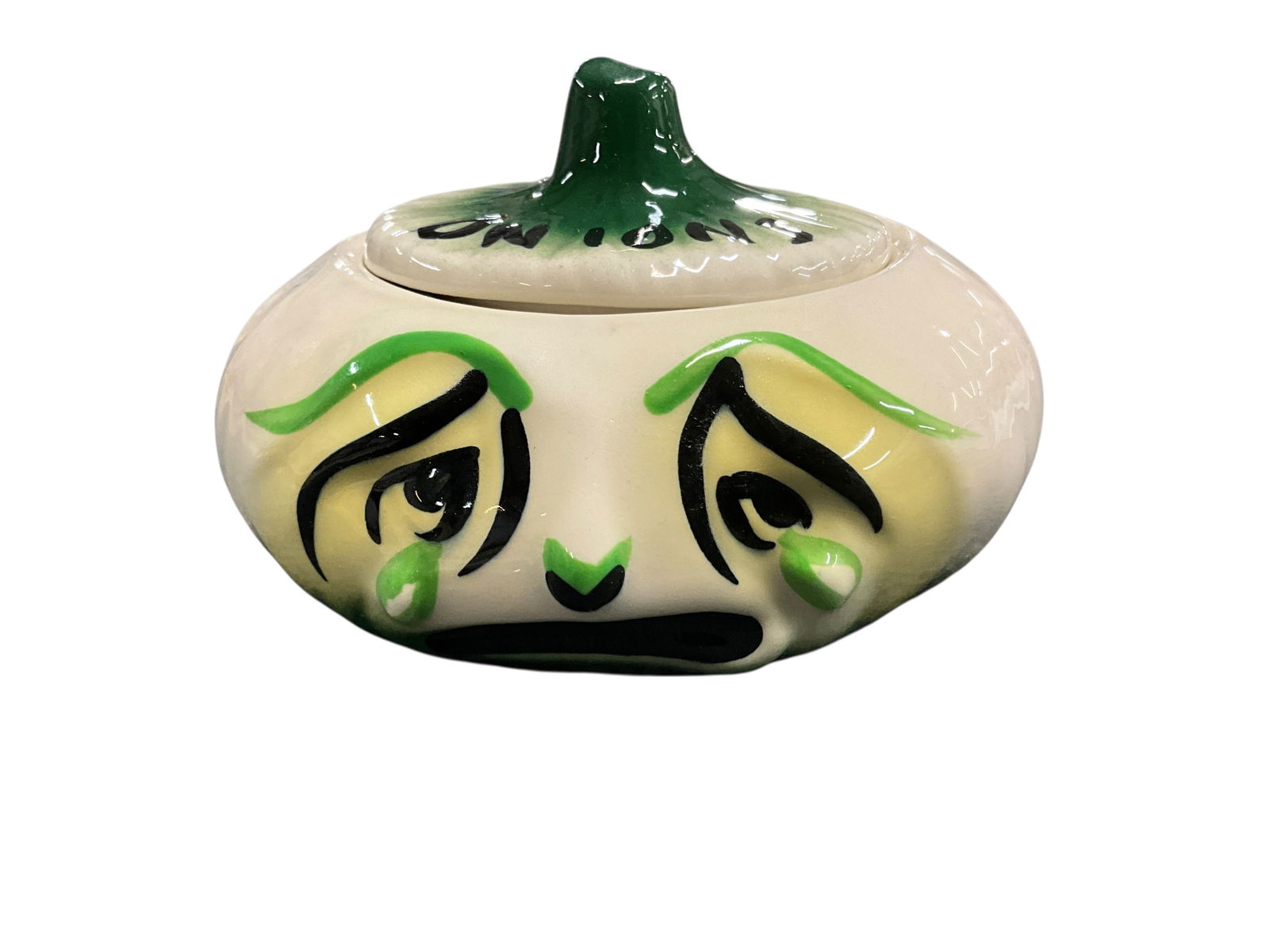 1950's Deforest of California-Onion: 1950's Deforest of California Onion Jar. Super Fun vintage kitsch! Deforest was a Mid-century pottery business operated by Jack and Margaret DeForest from 1950 to 1970. It is highly collectible today,