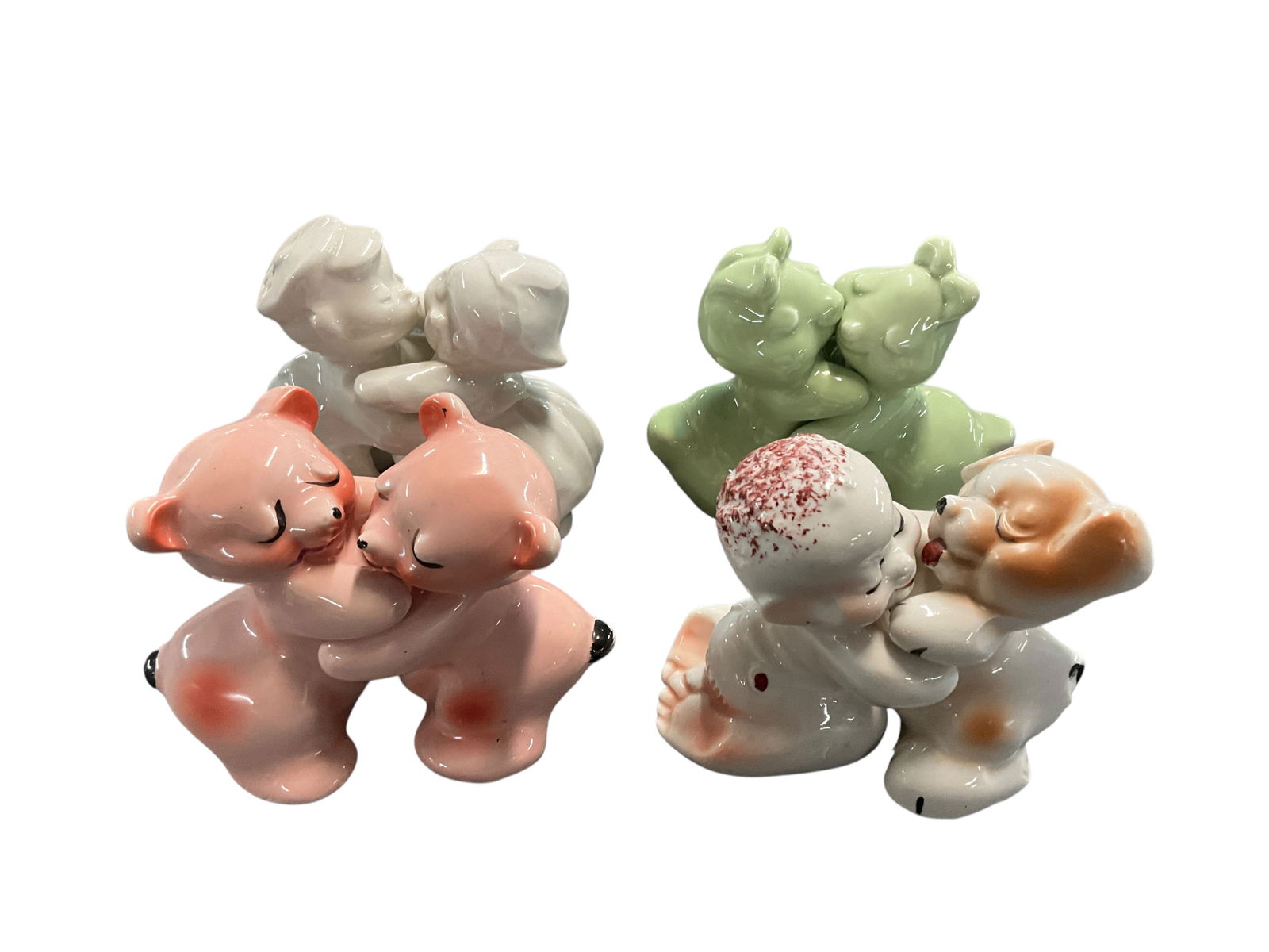 Vintage Van Telligen S&P: Collection of four vintage Van Tellingen shaker sets. Includes Bunnies, Bears, Dutch Boy & Girl and Boy with Dog