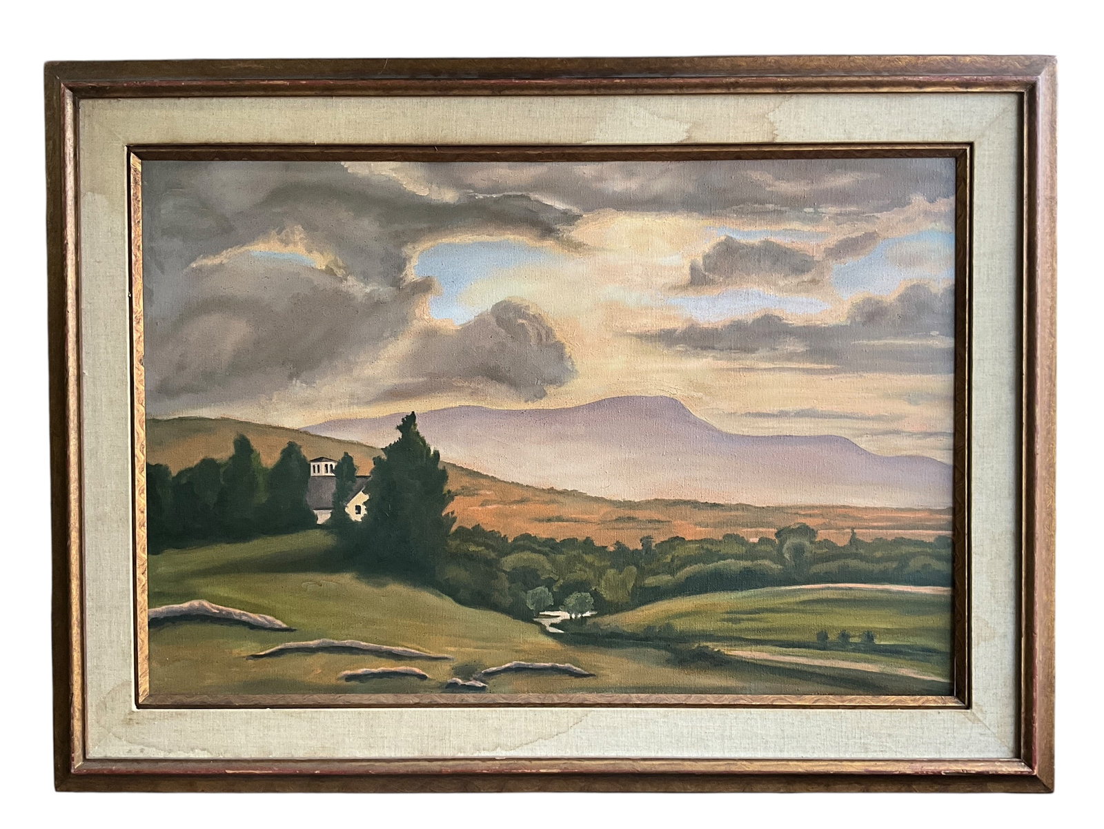 Unknown Artist, Untitled landscape, Acrylic on Canvas: Unknown Artist, Untitled landscape, Acrylic on Canvas. From the collection of the Kruizenga Art Museum at Hope College, Holland, MI. Measures 32" X 44" OA, and 24" X 35.5" SS.