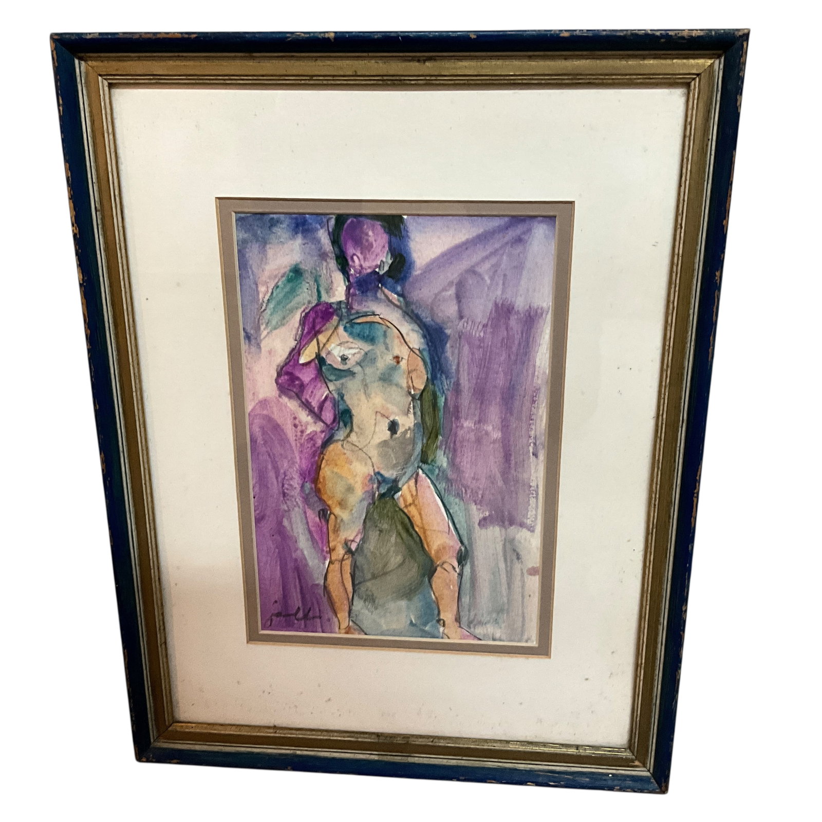 Zygmund Jankowski (American, 1925-2009) Watercolor on paper, Untitled Nude. South Bend, IN: Zygmund Jankowski (1925-2009), Untitled Nude Watercolor on Paper. Zygmund Jankowski was born in 1925 in South Bend, Indiana. He pursued his interest in art and particularly in watercolor painting at t