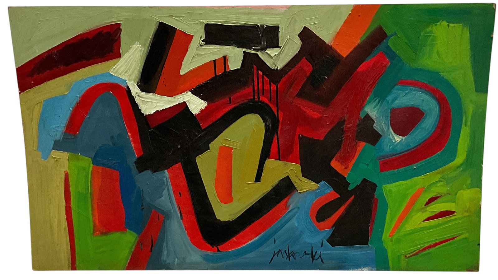 Zygmund Jankowski (American, 1925-2009), Acrylic on Board, Untitled Abstract. South Bend, IN.: Zygmund Jankowski (1925-2009), Acrylic on Board, Untitled Abstract. Zygmund Jankowski was born in 1925 in South Bend, Indiana. He pursued his interest in art and particularly in watercolor painting at