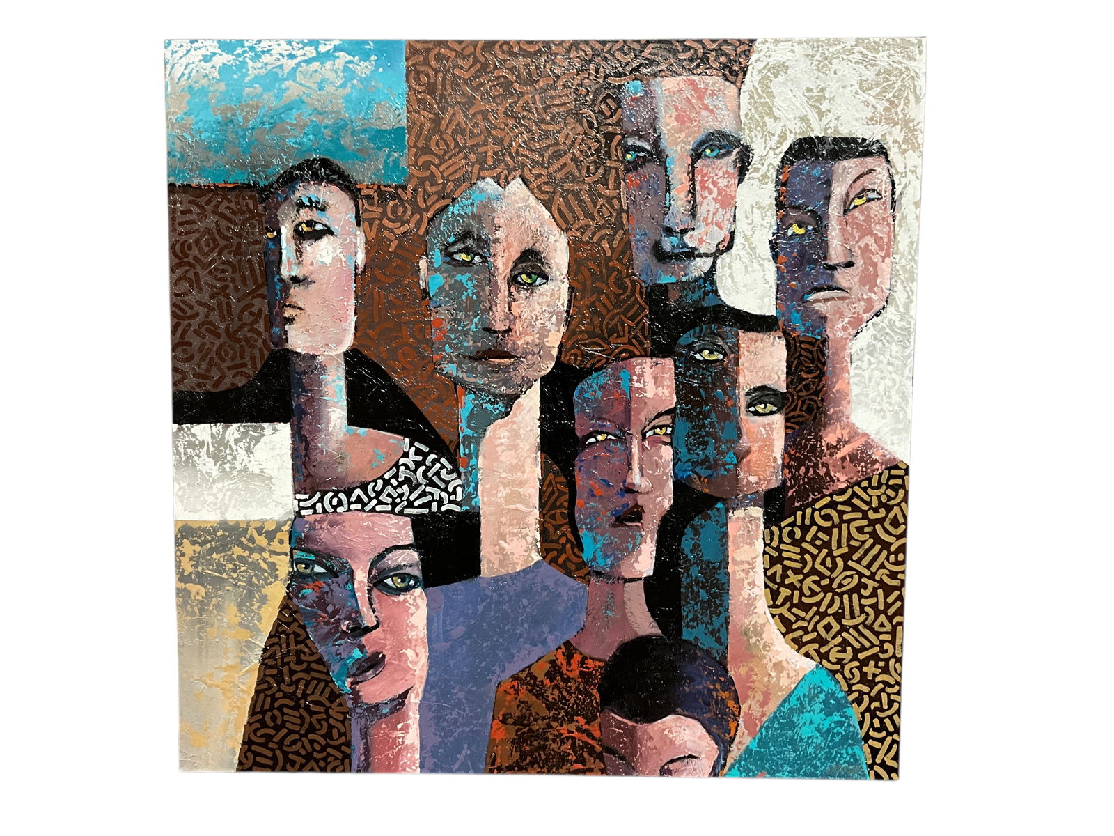 Beth Charles (American, 20th Century), "My Advisors," Acrylic on Canvas. Holland, MI: Beth Charles (American, 20th Century), "My Advisors," Acrylic on Canvas. Holland Mi Artist Beth Charles is a native Michigander, having been born and raised in Fenton, MI. A 1987 graduate of the Unive