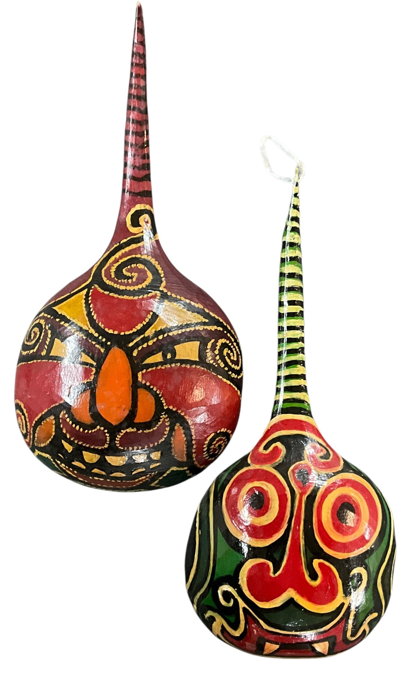 Chinese Festival Masks: Chinese Festival Masks. Colorful painted festival masks, from Shaanxi Province, Northwestern China. Each is approx. 14" long. From the collection of the Kruizenga Art Museum at Hope College, Holland,