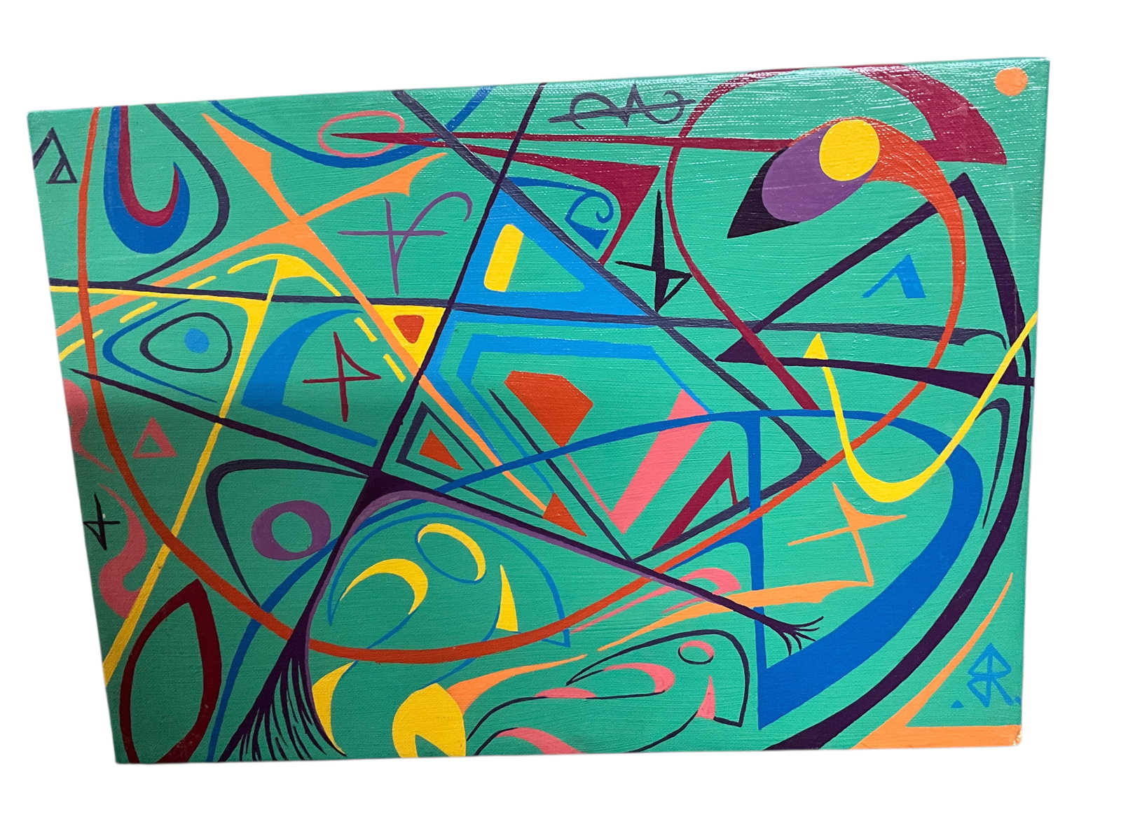 Bernard Rosenfeld (American, 1922-2018) "Fantasia in Green" Acrylic on Panel: Bernard Rosenfeld (American, 1922-2018) "Fantasia in Green" Acrylic on Panel. Bronx artist Rosenfeld was an active abstract artist in the 1950's. Measures 10" X 14."