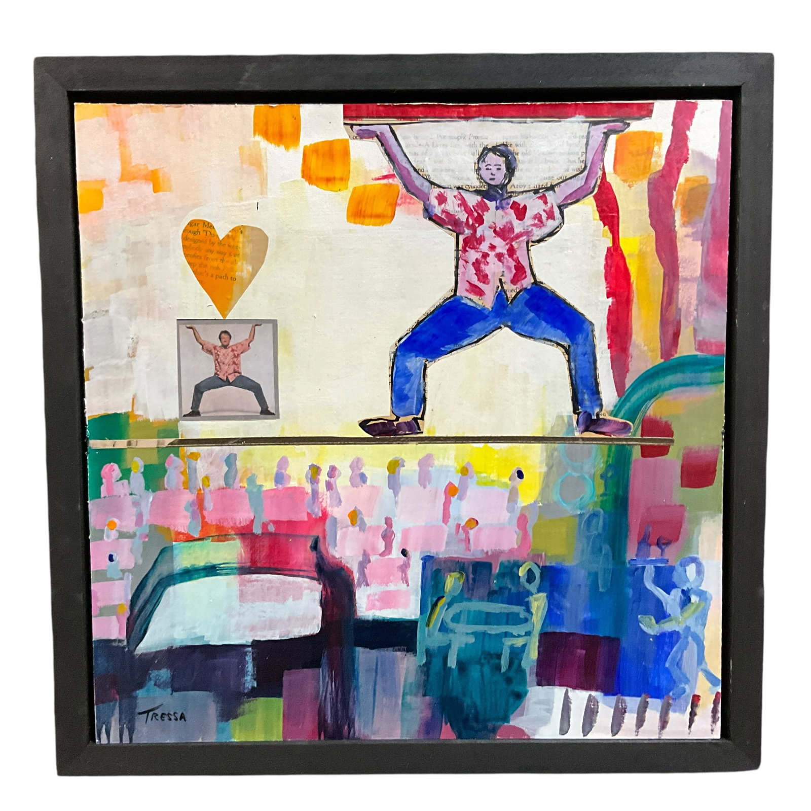 Tressa Mills (American, 20th Century), Untitled Abstract Expressionism, Mixed Media: Tressa Mills (American, 20th Century), Outsider Artist, Untitled Abstract Expressionism, Acrylic on Canvas. Mills, a well known West Michigan antiques dealer, auctioneer, and entrepreneur, is also a t