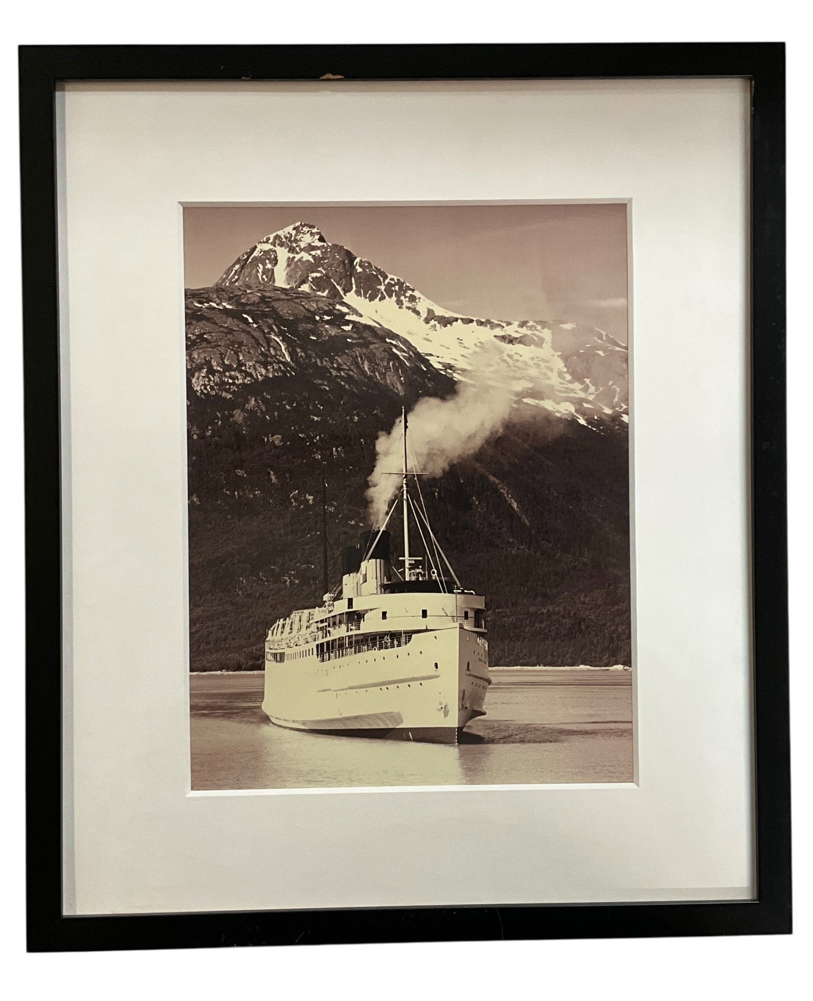 Framed Photograph Picture of the SS Princess Patricia: This ship was a pioneer of the "turbine era" on the British Columbia coast. Originally built in 1902 as the SS Queen Alexandra for the Denny Brothers in Scotland, she was one of the first commercial t