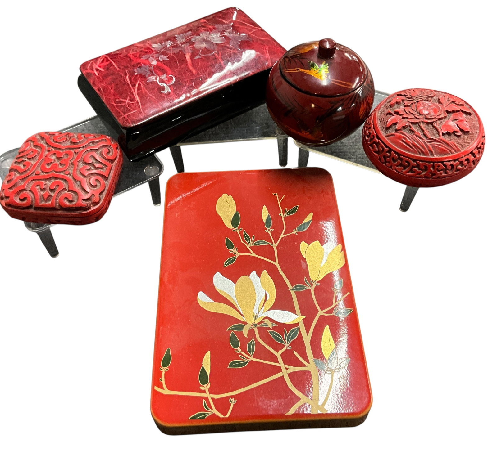 Group of Five Asian Style Boxes (1 of 4)