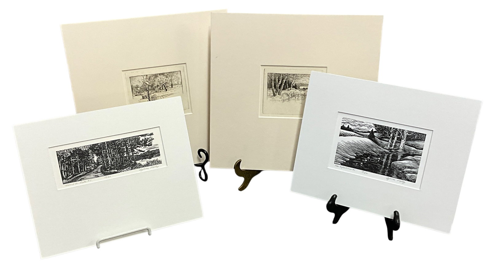 Group of Three Vintage Black & White Landscape Prints – Signed Etchings (1 of 9)