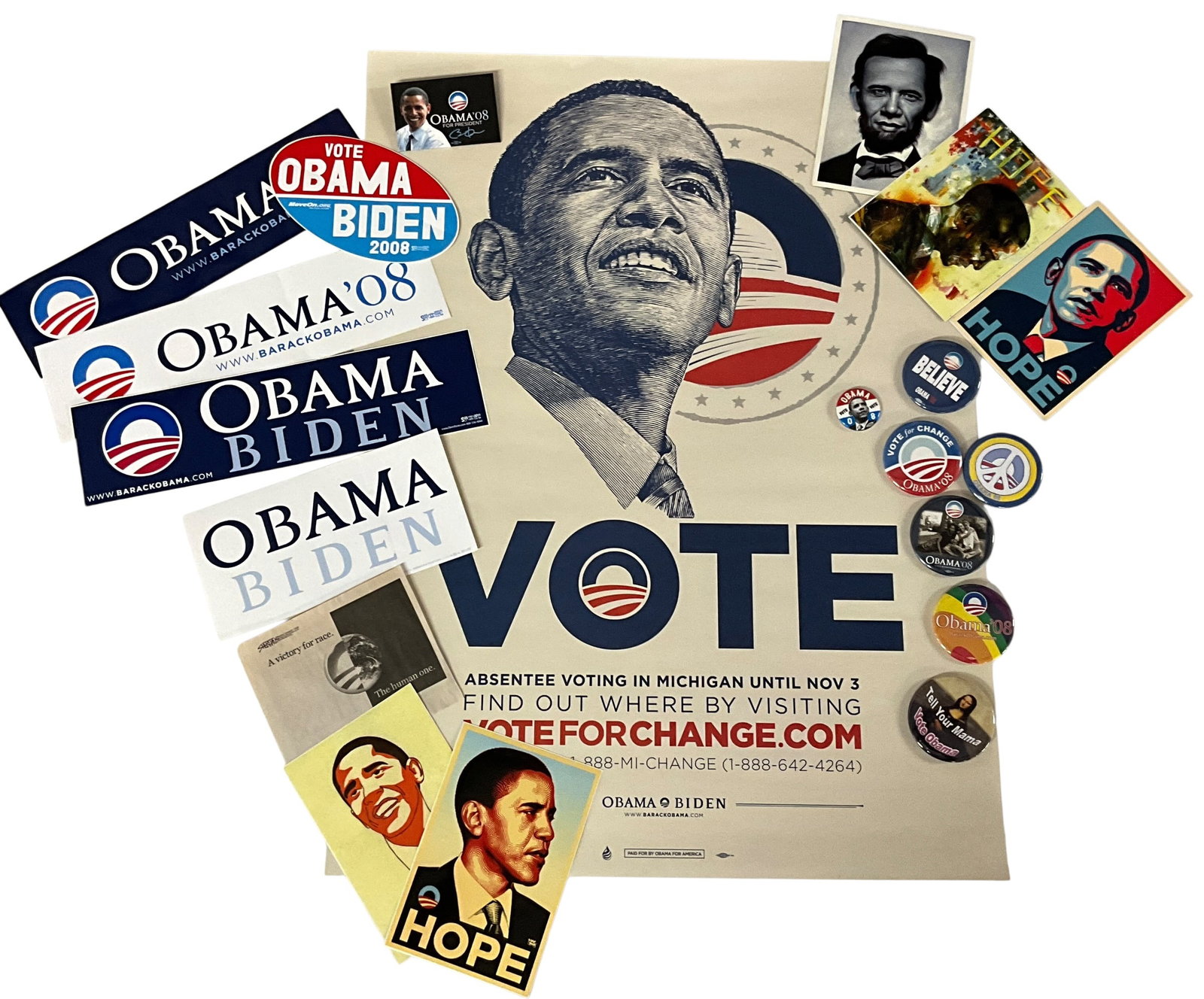Lot of Barack Obama 2008 Campaign Memorabilia Collection (1 of 6)