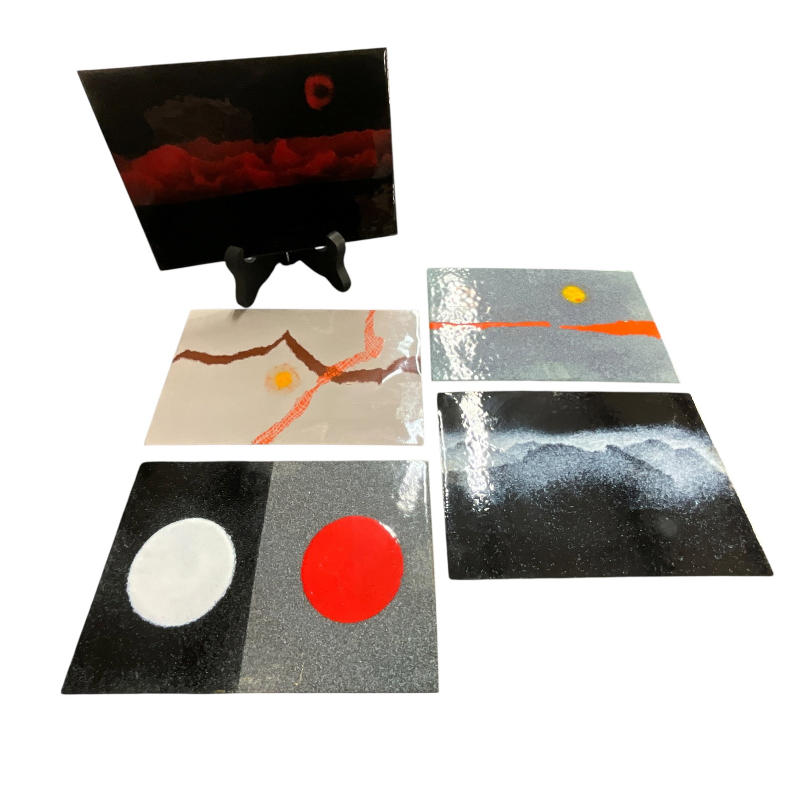 Abstract Enamel Art Plaques (5) – Modernist Wall Pieces (1 of 6)