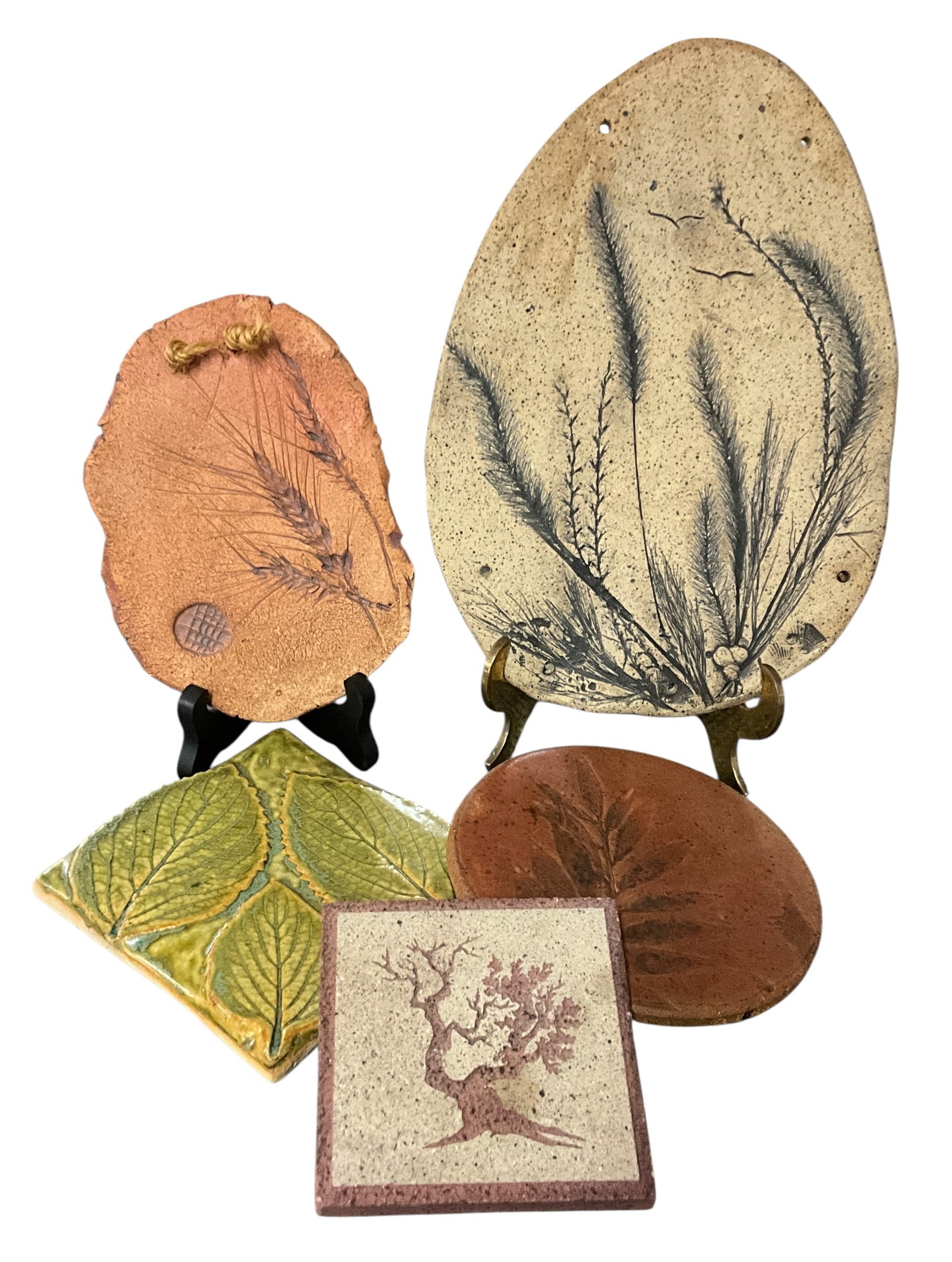 Studio Pottery & Tile Wall Art (6) – Botanical Motifs (1 of 6)