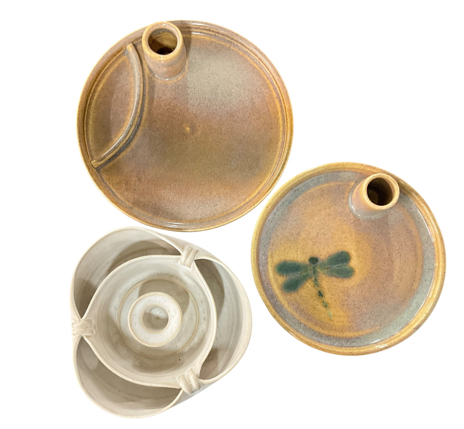 Studio Pottery Chip & Dip Serving Dishes (3) (1 of 6)