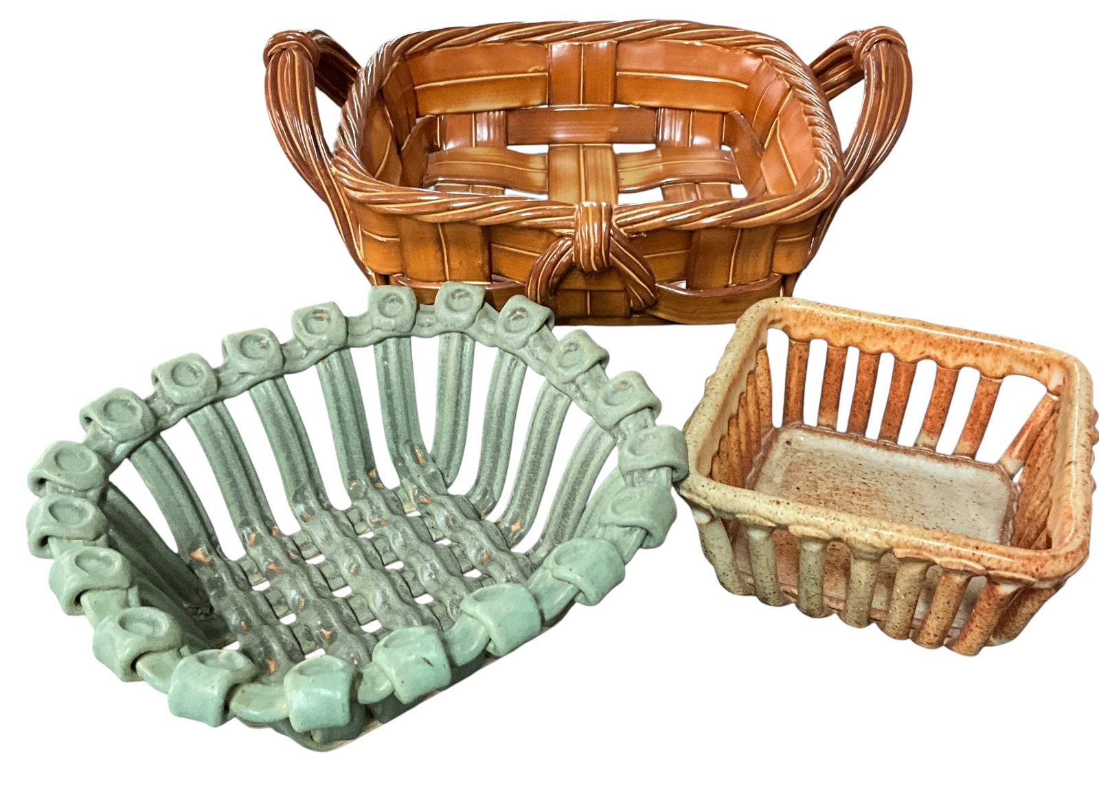 Decorative Ceramic Baskets (3) – Woven Style (1 of 11)
