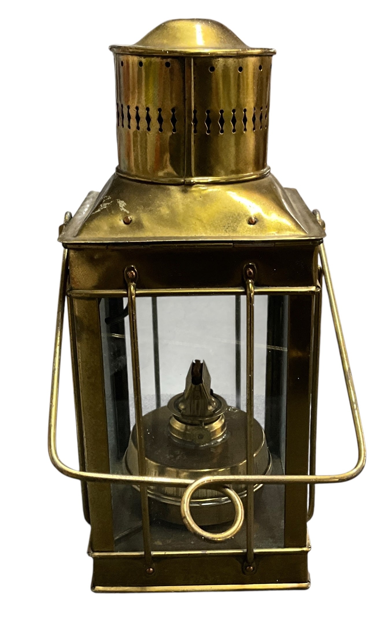Vintage Brass Maritime Oil Lantern – British Made (1 of 5)