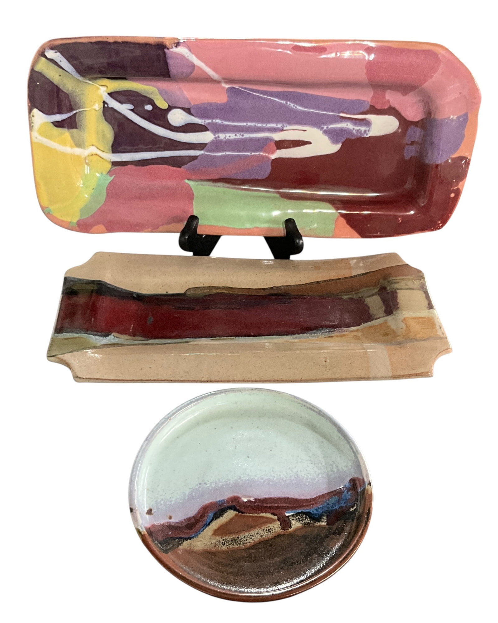 Studio Pottery Serving Dishes Including Hawaii Palm Connection Ceramics (1 of 7)