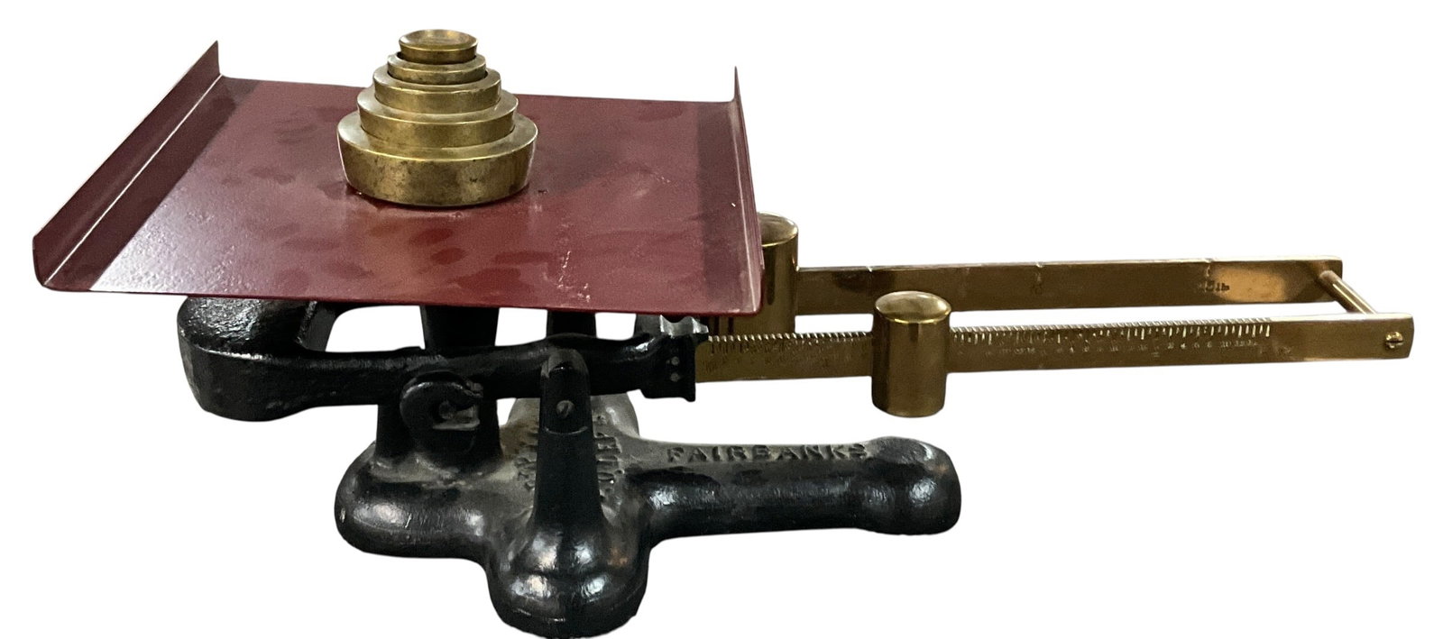 Antique Fairbanks Cast Iron & Brass Balance Scale with Weights (1 of 6)