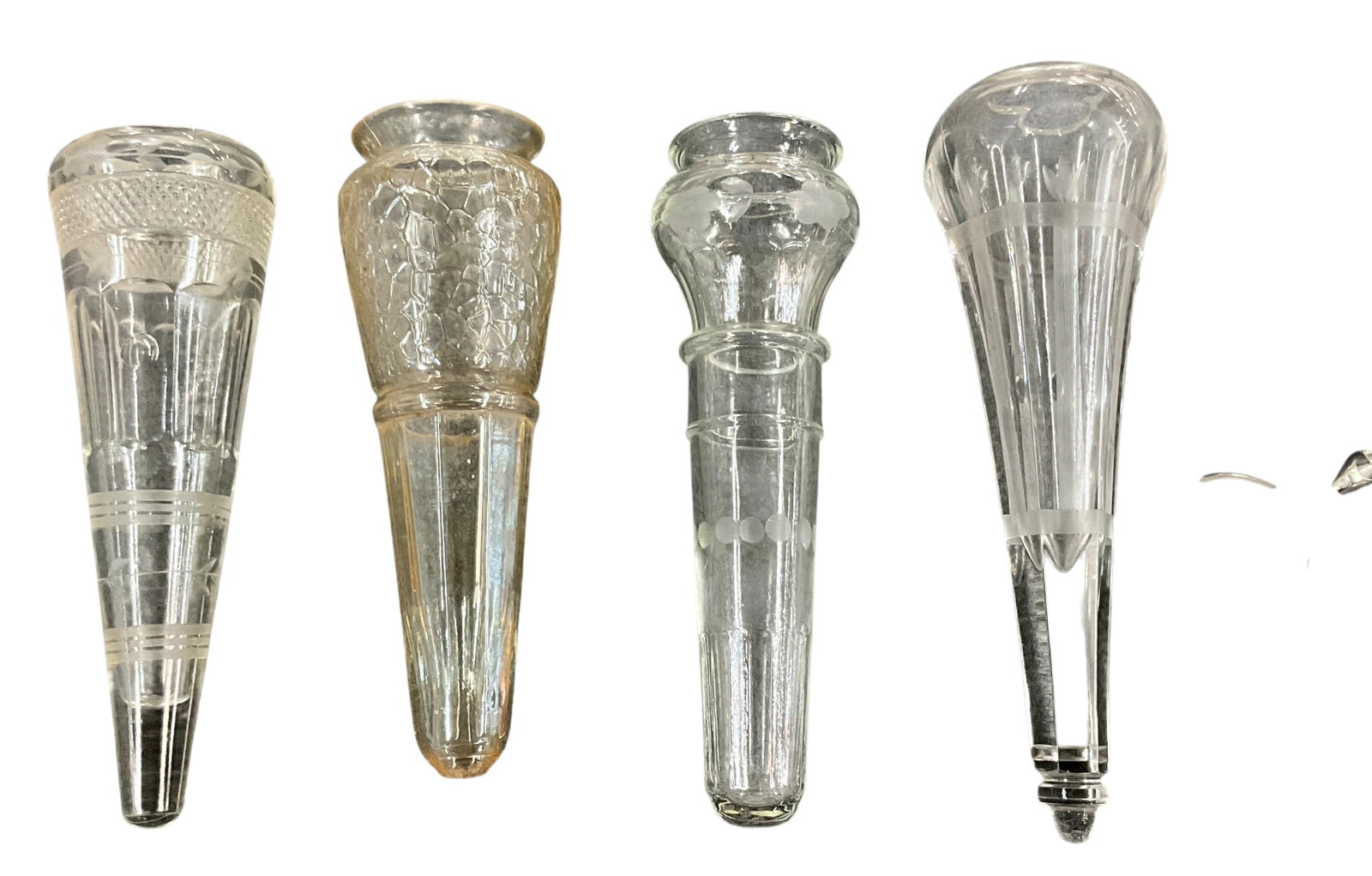 Group of Four Antique Automobile Glass Flower Bud Vases with Mounts (1 of 4)
