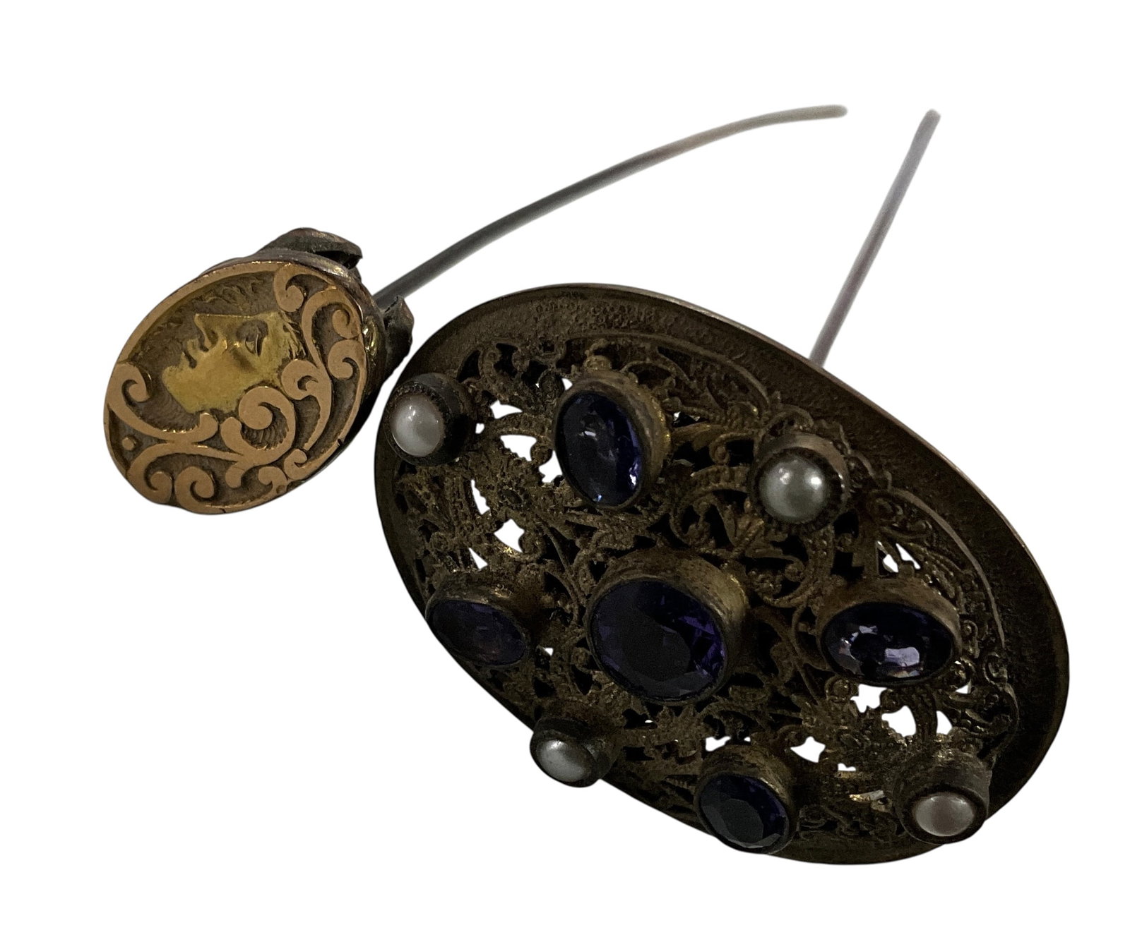 Two Antique Art Nouveau Hat Pins (1 of 5)