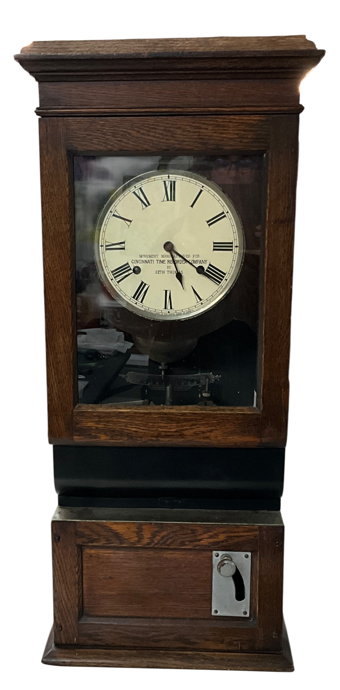 Antique Cincinnati Time Recorder Company Time Clock by Seth Thomas Clock Company “Oak Case" (1 of 8)