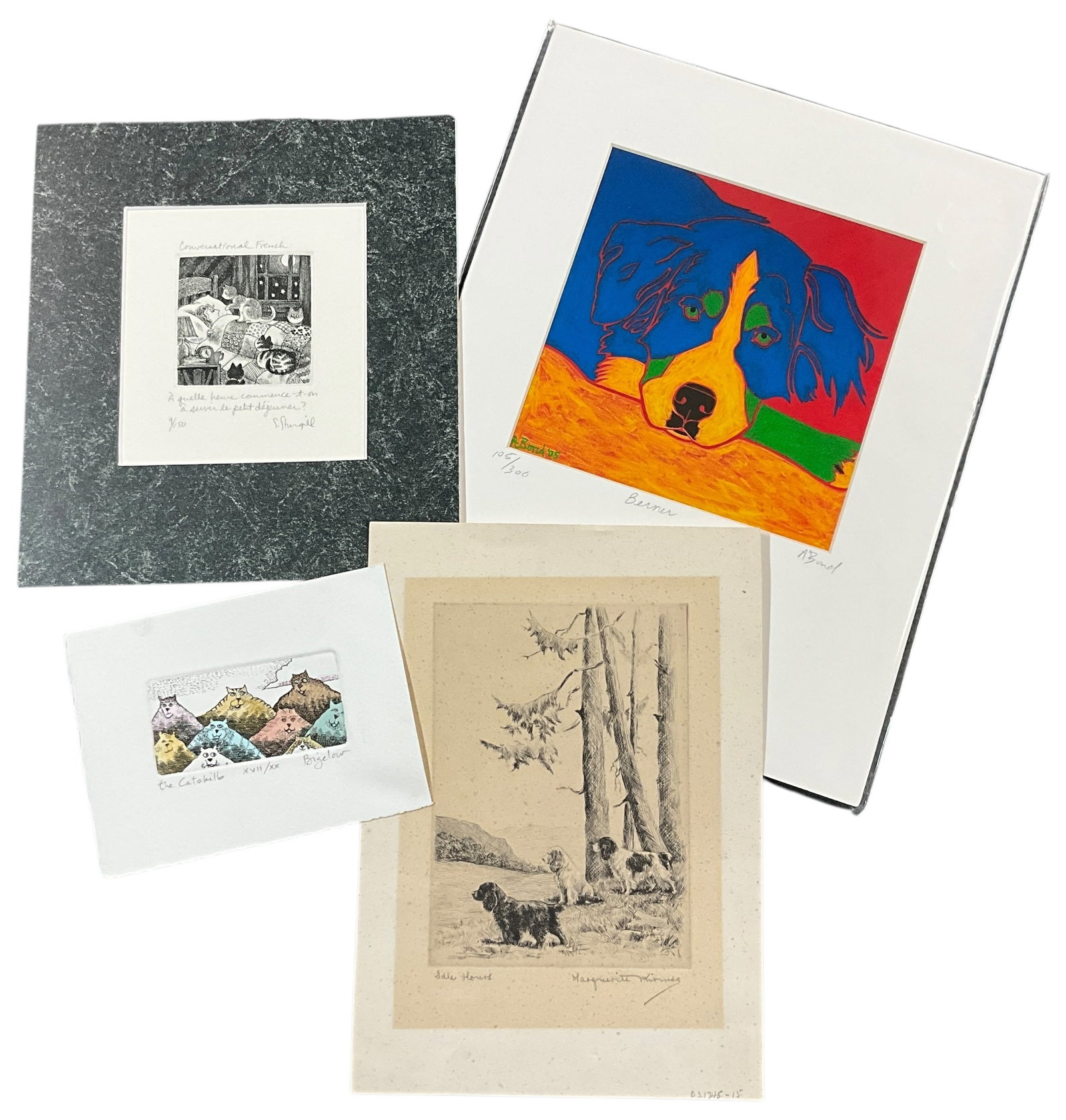Collection of Signed Limited Edition Prints, Etching & Color Works: Diverse and visually engaging collection of signed and limited edition artwork featuring animal and figural subjects across multiple printmaking styles. Highlights include a bold, modern color print t