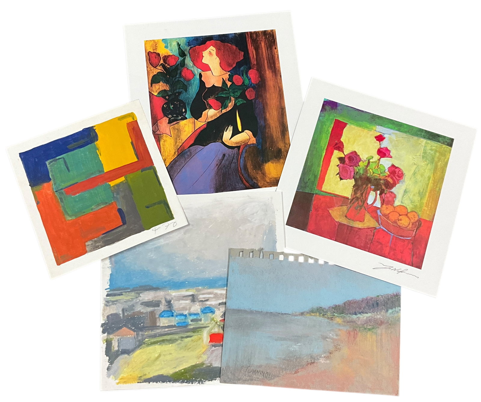 Collection of Modern & Contemporary Style Prints and Pastels: Vibrant and visually engaging group of modern and contemporary-style artworks including prints and original pastel works. The lot features bold, colorful compositions inspired by modern masters, inclu