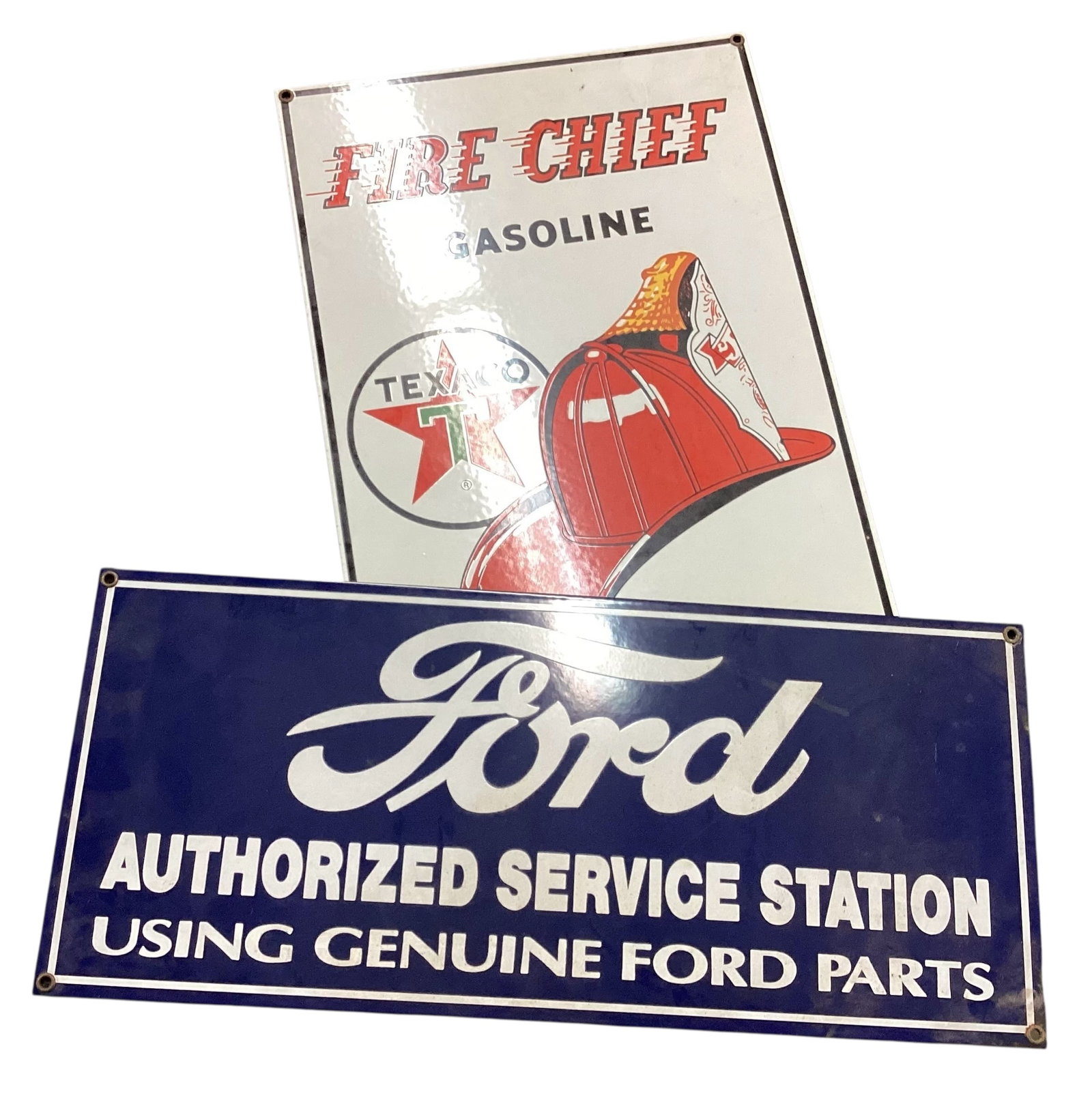 Vintage Style Ford and Fire Chief Texaco Sign (1 of 3)