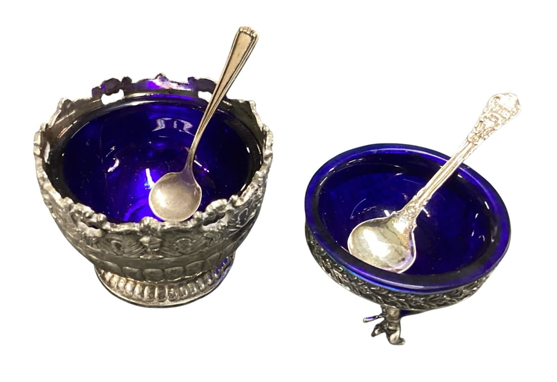 Silver Plate and Cobalt Glass (1 of 7)
