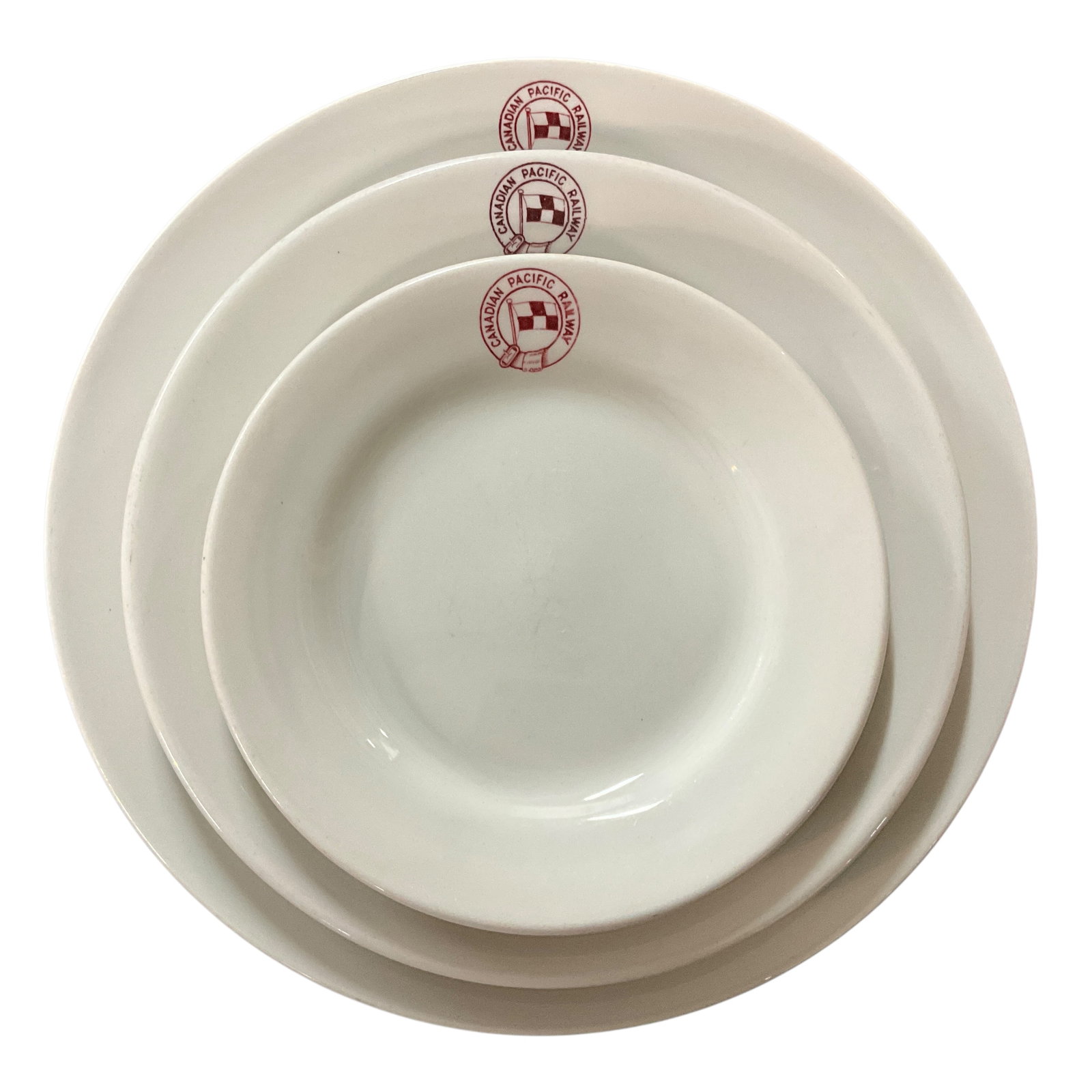 SS Keewatin/Canadian Pacific Railway Dinnerware: 6 pieces of SS Keewatin Dinnerware. The SS Keewatin is an Edwardian-era (Titanic-era) steamship liner formerly owned by CP Rail and built in 1907 by the Fairfield Shipbuilding and Engineering Co Ltd. 