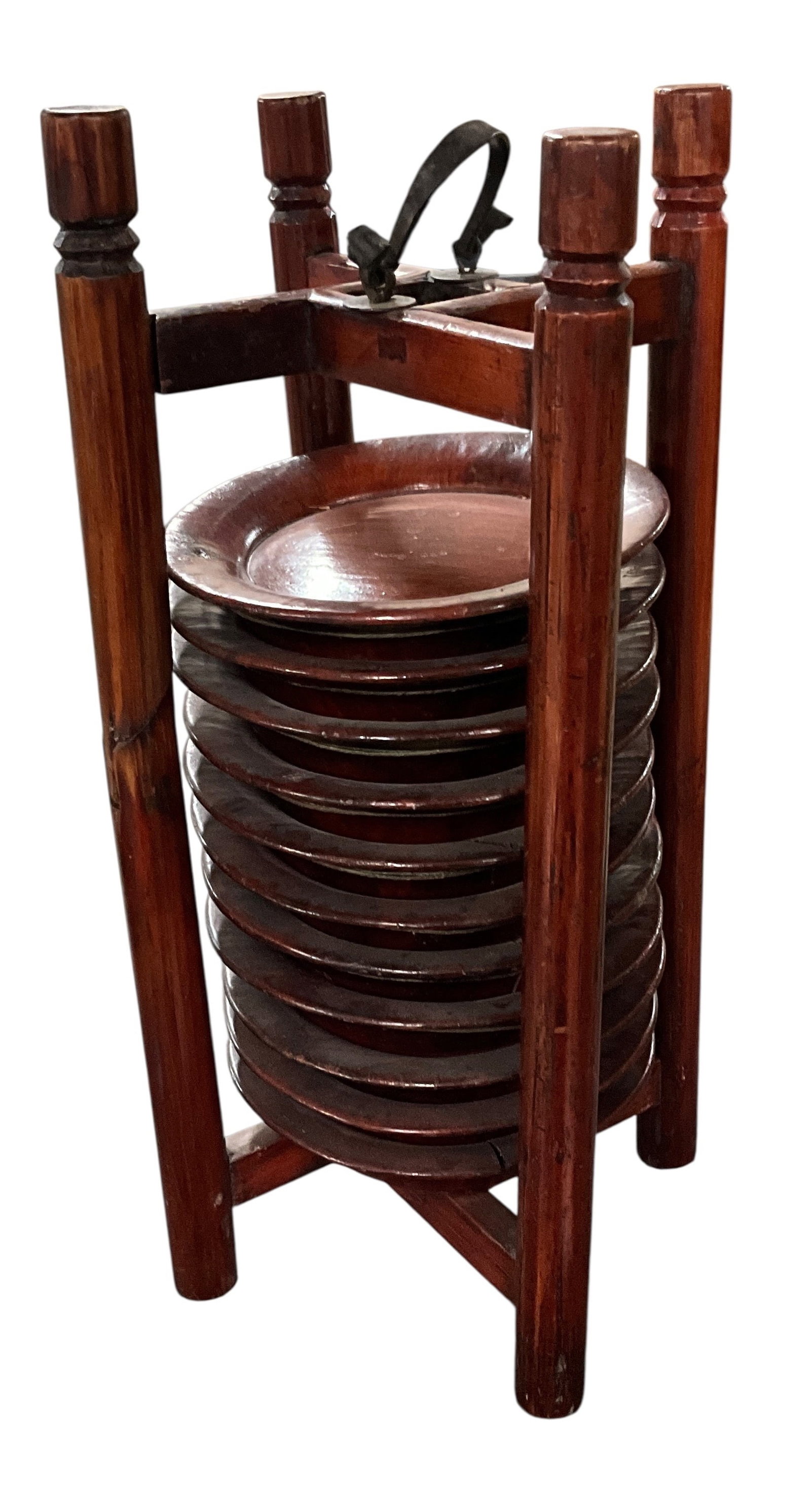 Antique Chinese Hardwood Stacking Plate Carrier (1 of 7)