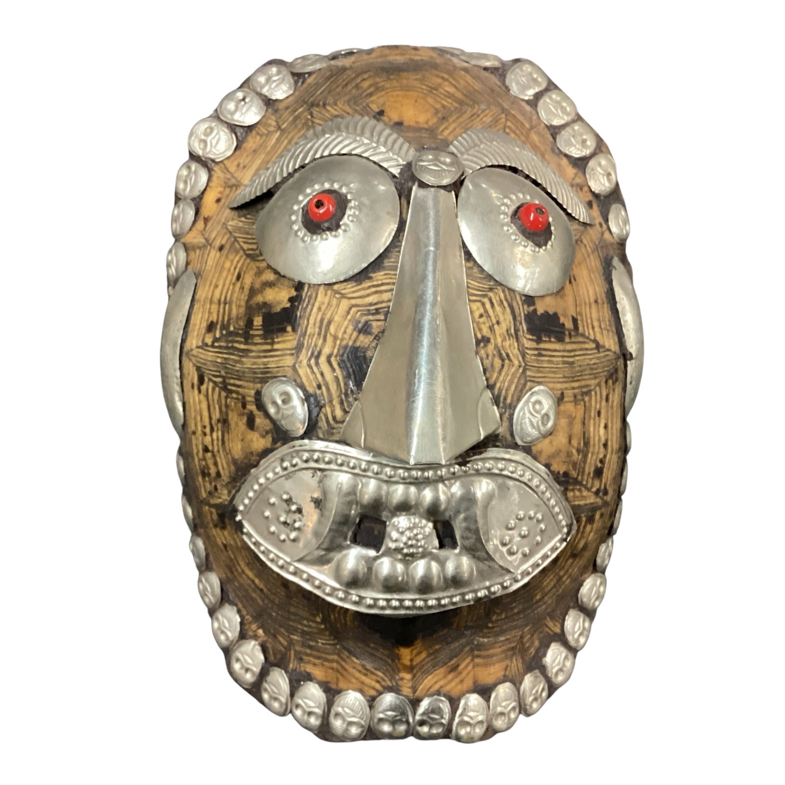 Two Ethnographic Style Masks Including Turtle Shell Example - 4