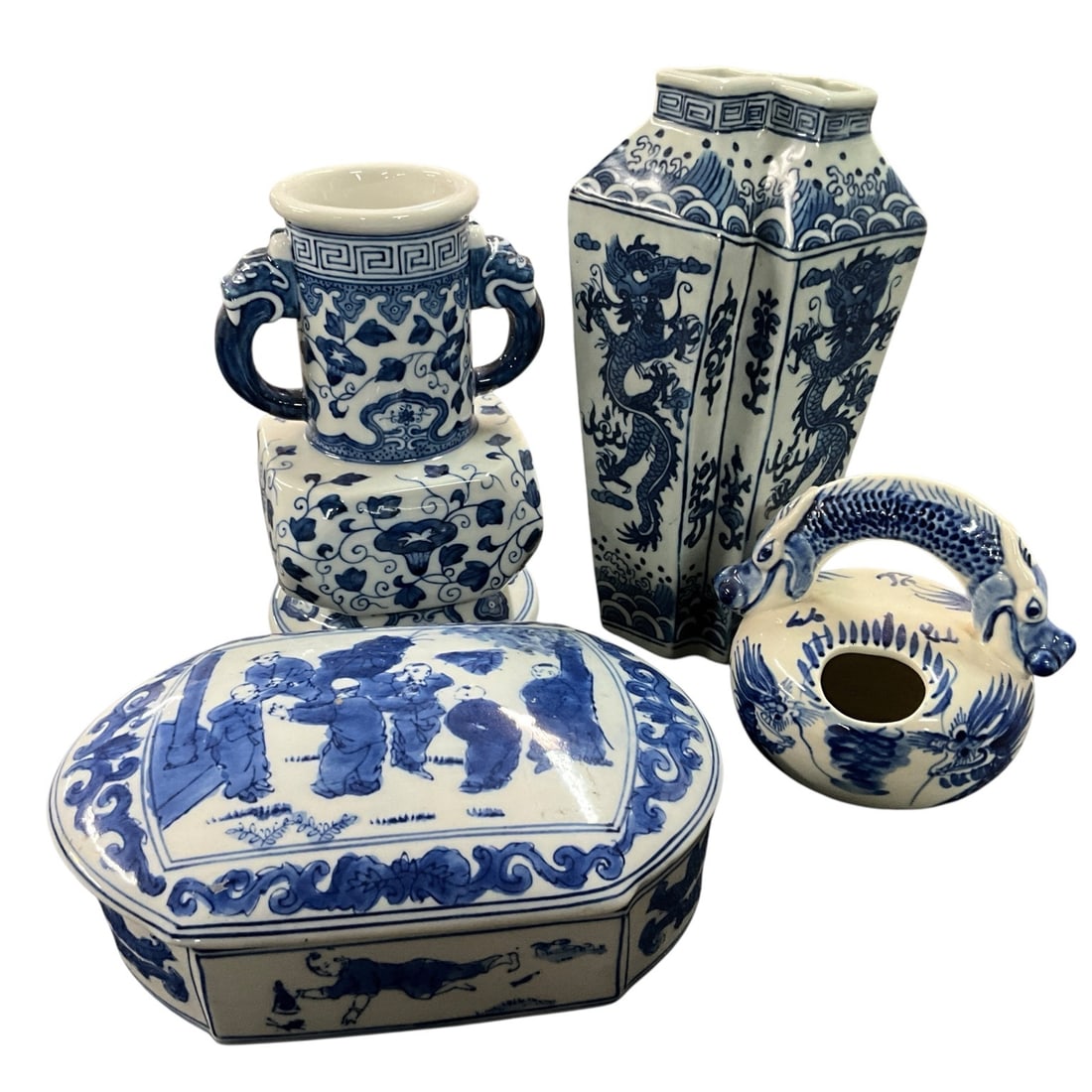 Collection of Blue & White Asian Style Decorative Porcelain Articles (1 of 7)