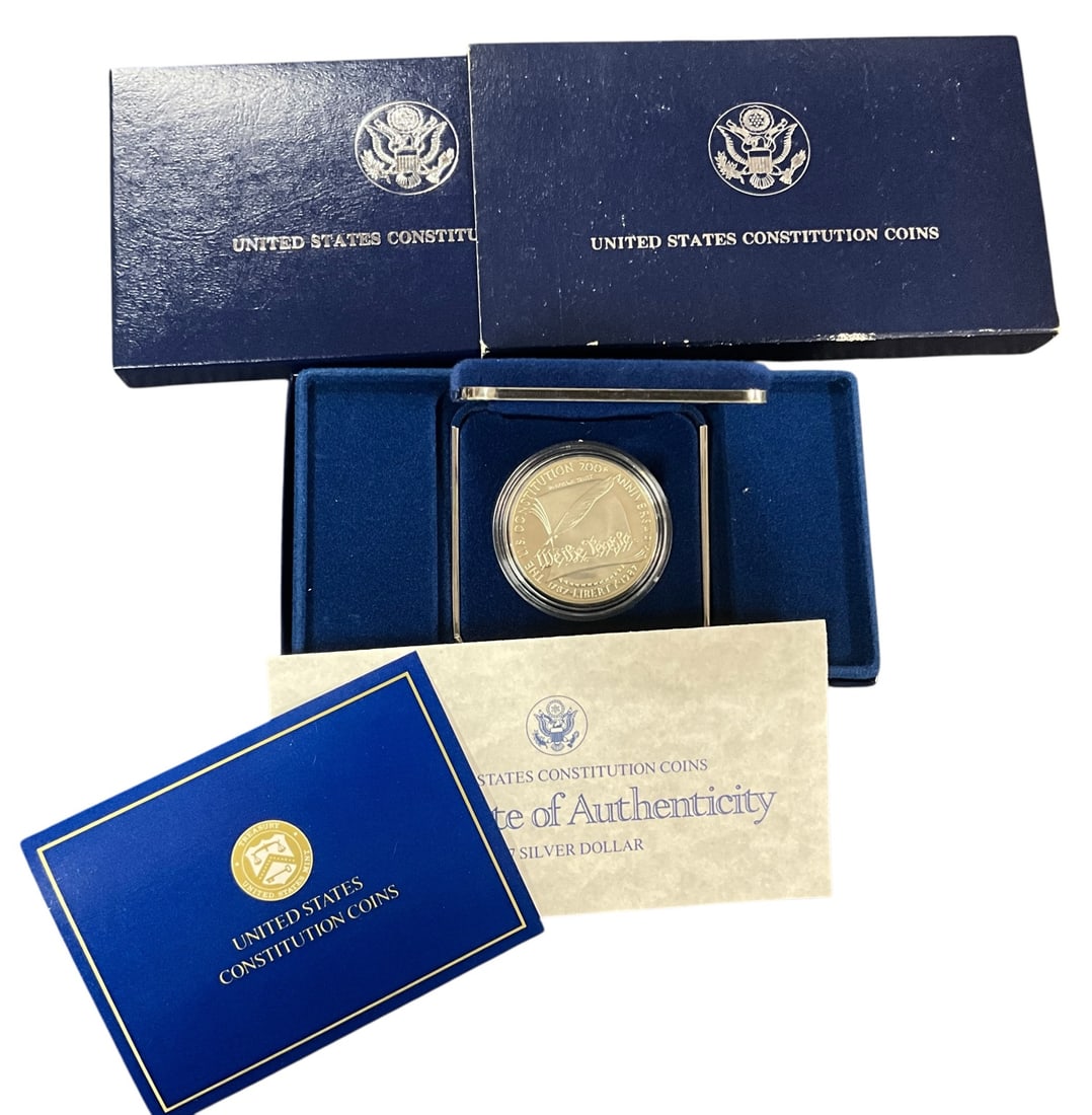 1987 U.S. Constitution Bicentennial Silver Dollar Proof Coin (1 of 4)