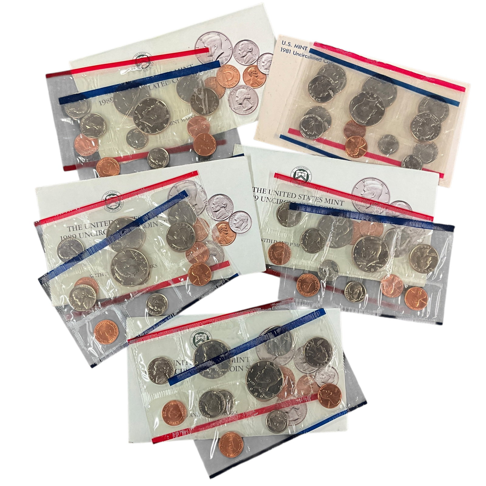 Group of United States Mint Uncirculated Coin Sets, 1981 and 1989 (1 of 2)
