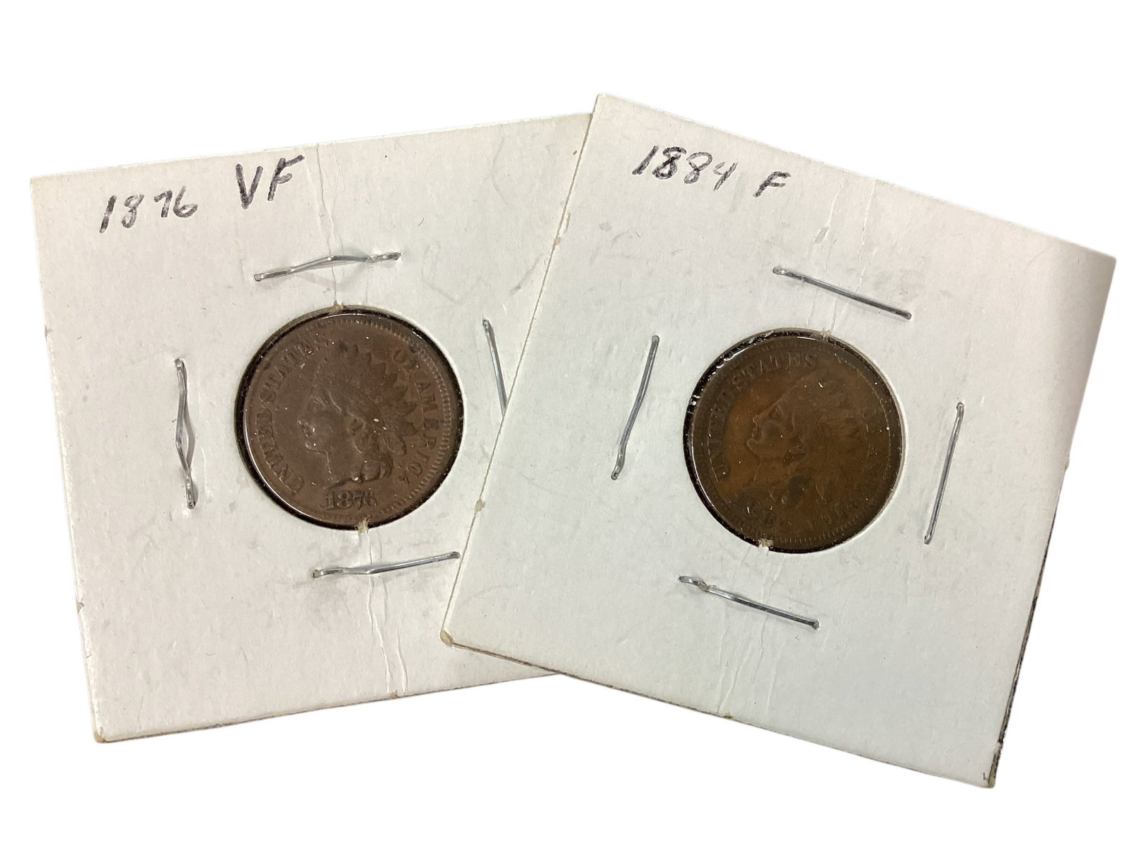 1876 and 1884 Indian Head One Cent Coins (1 of 3)