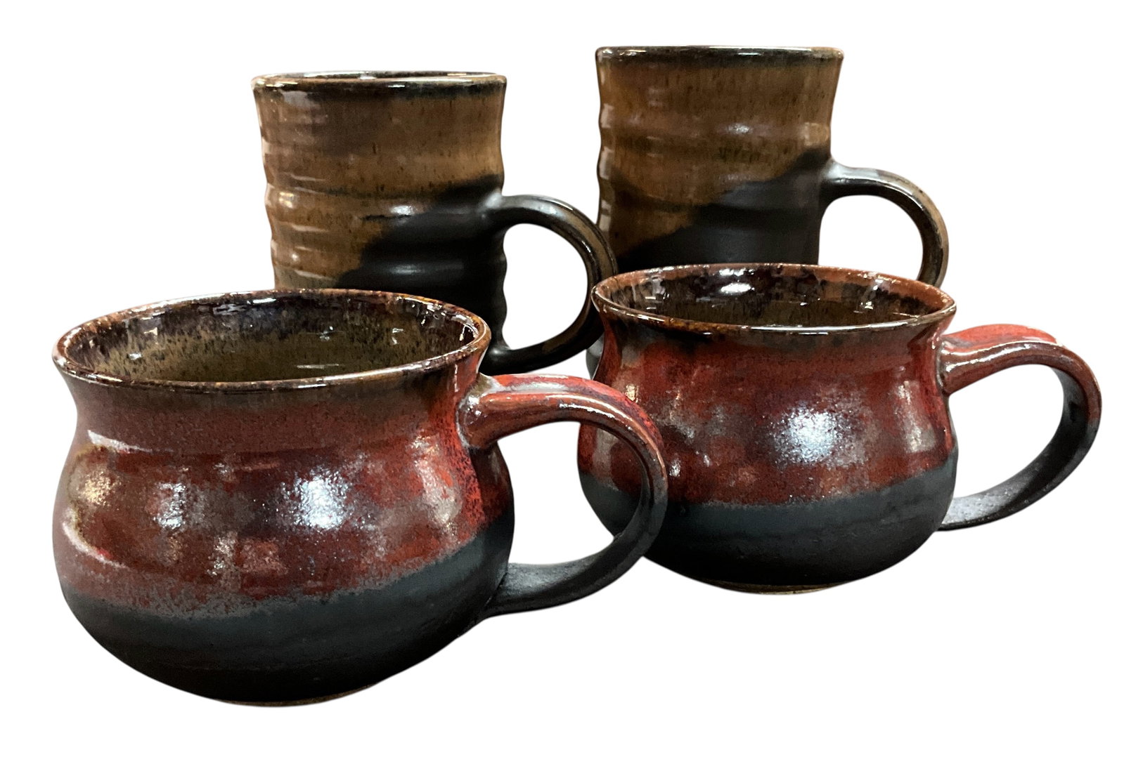 Group of Four Handmade Studio Pottery Mugs (1 of 6)