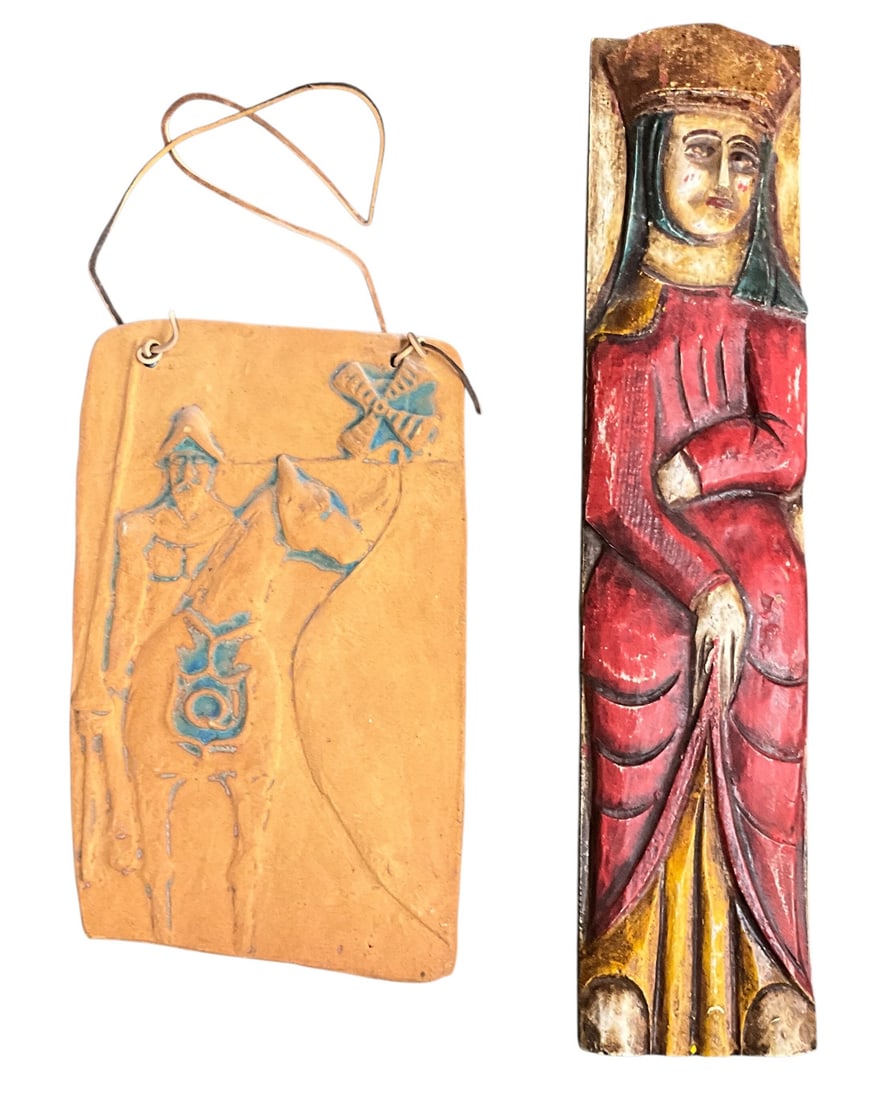 Pair of Spanish & Puerto Rican Decorative Wall Hangings: Bid with confidence-we now offer economical in-house shipping! Just select ?Self-Arranged Shipping? during check out and we will handle packing and shipping for you. Decorative grouping consisting of 