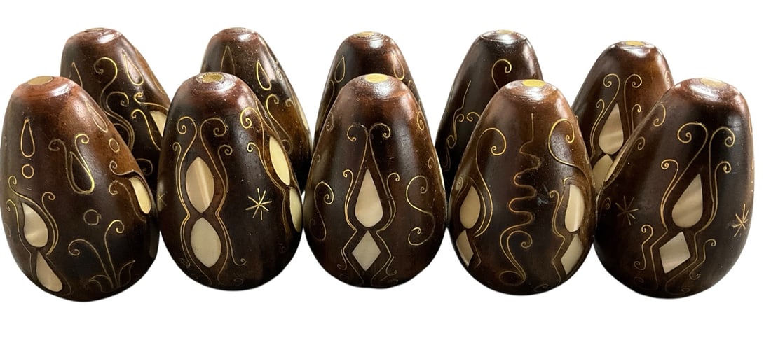 Collection of Carved Wood and Polished Stone Egg-Form Decorative Objects: Bid with confidence-we now offer economical in-house shipping! Just select ?Self-Arranged Shipping? during check out and we will handle packing and shipping for you.An attractive collection of eleven