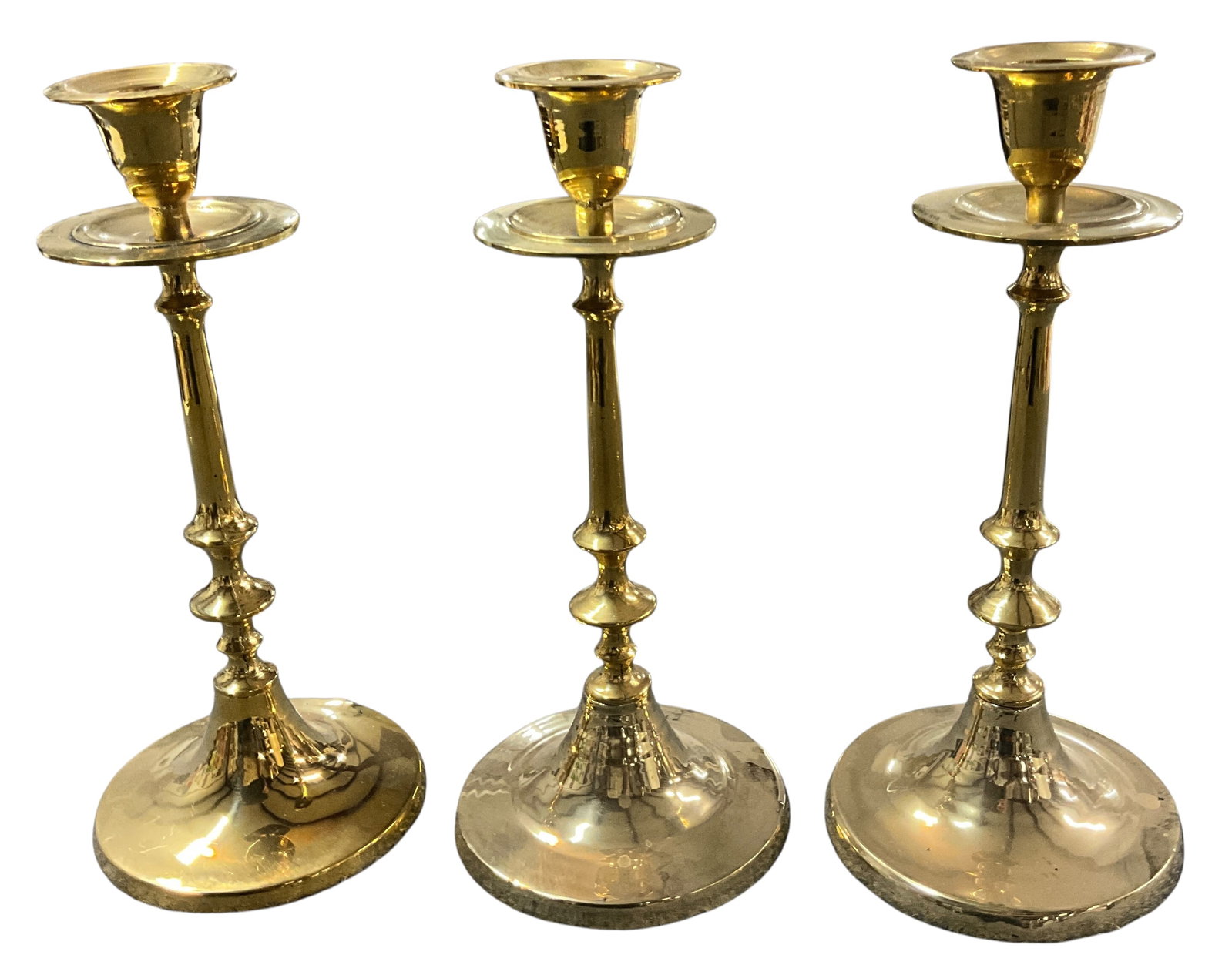 Group of Six Assorted Solid Brass Candlesticks - 2