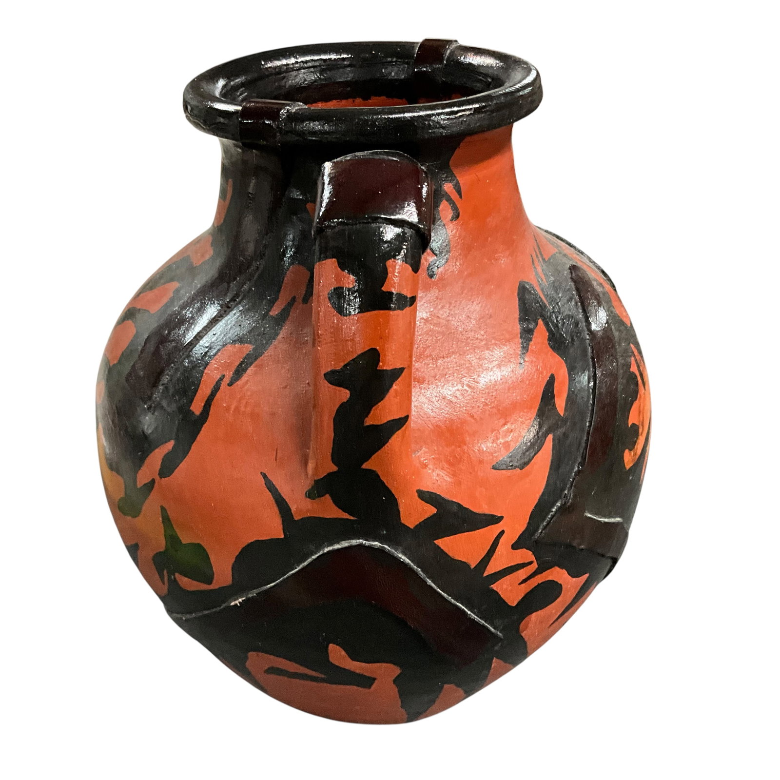 Large Two-Handled Painted Pottery Vessel - 2