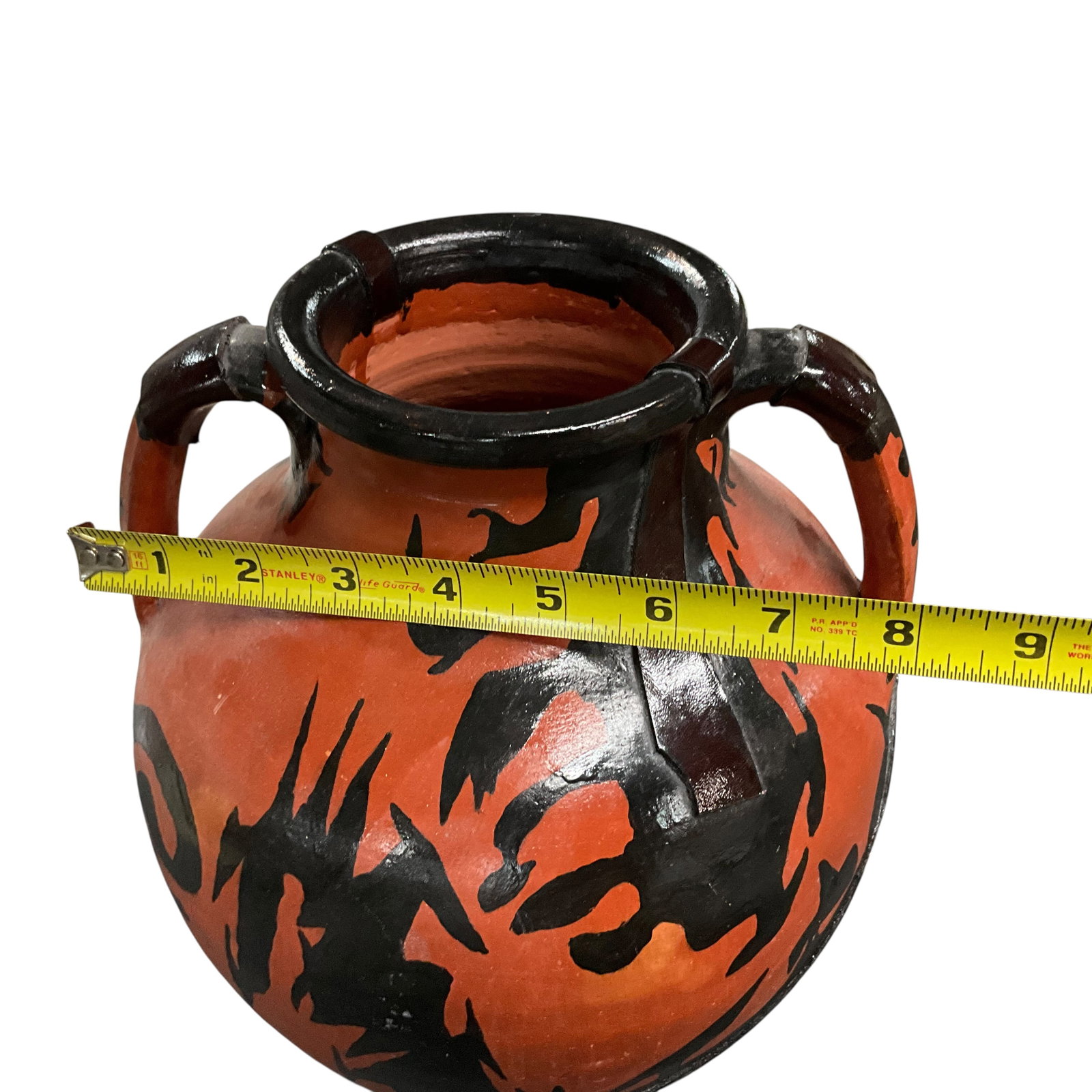 Large Two-Handled Painted Pottery Vessel - 5