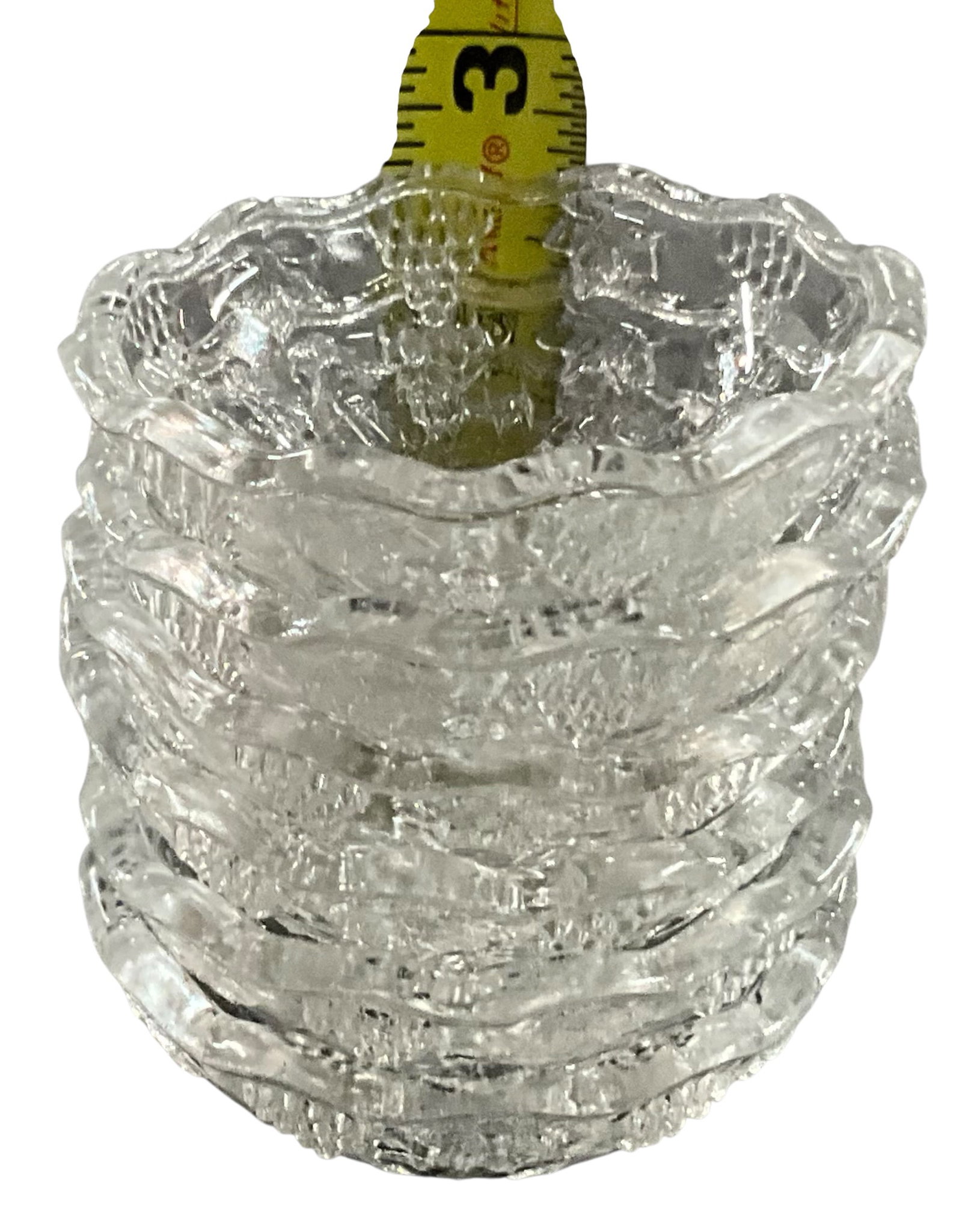 Six Pressed Glass Grape Pattern Dishes - 4