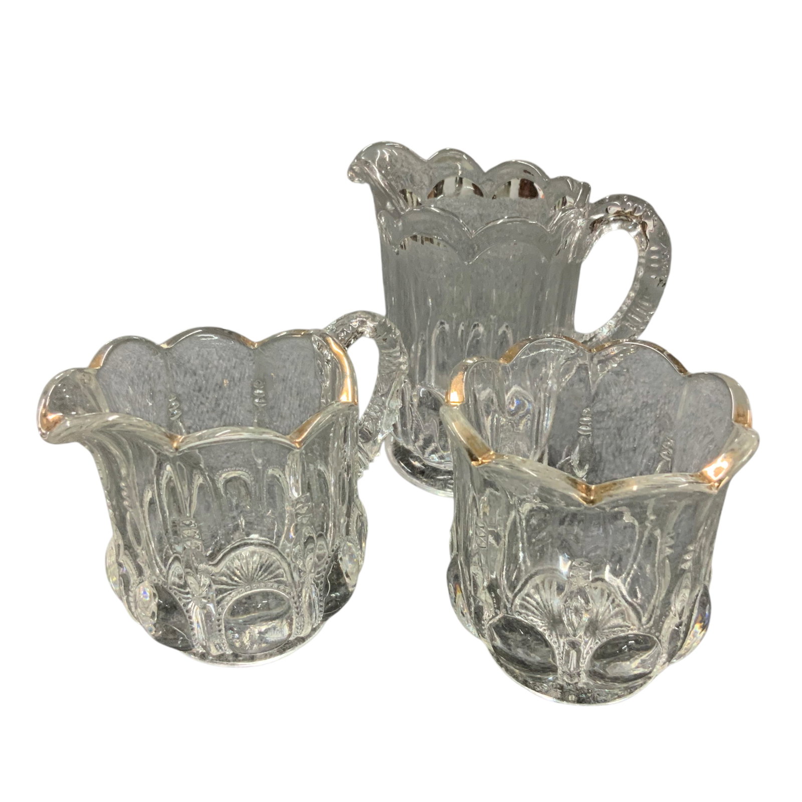 Five-Piece Clear "Michigan Pattern" Pressed Glass Tableware Set - 4