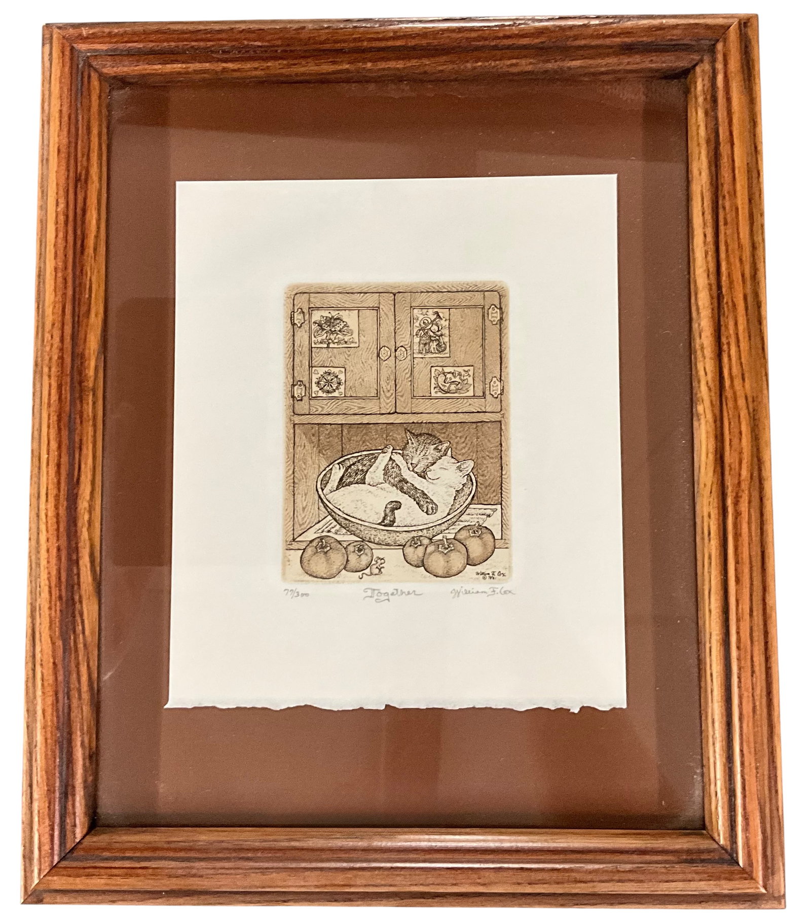 William J. Cox Framed Etching Pair - 2