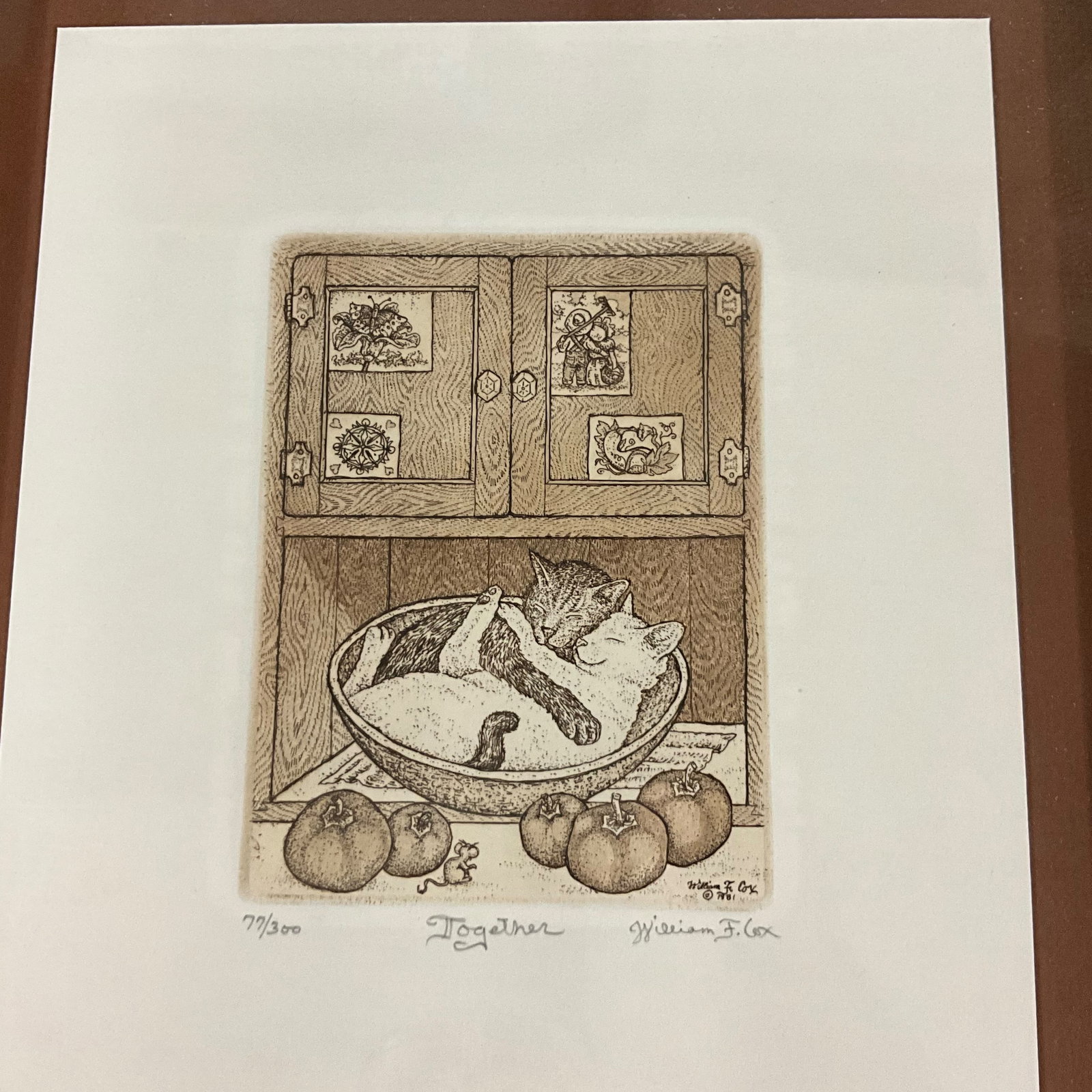 William J. Cox Framed Etching Pair - 3