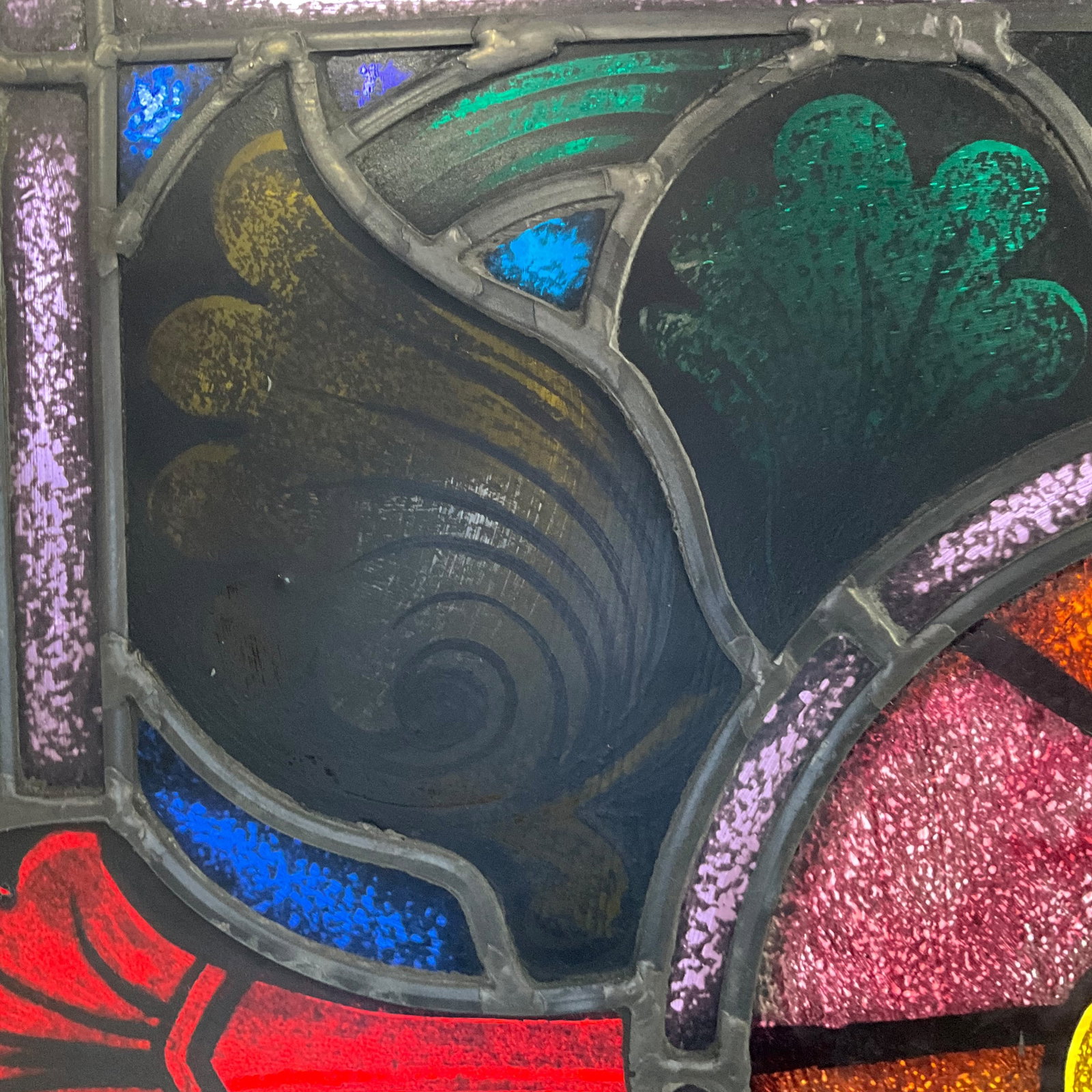 Leaded Stained Glass IHS Ecclesiastical Panel - 5